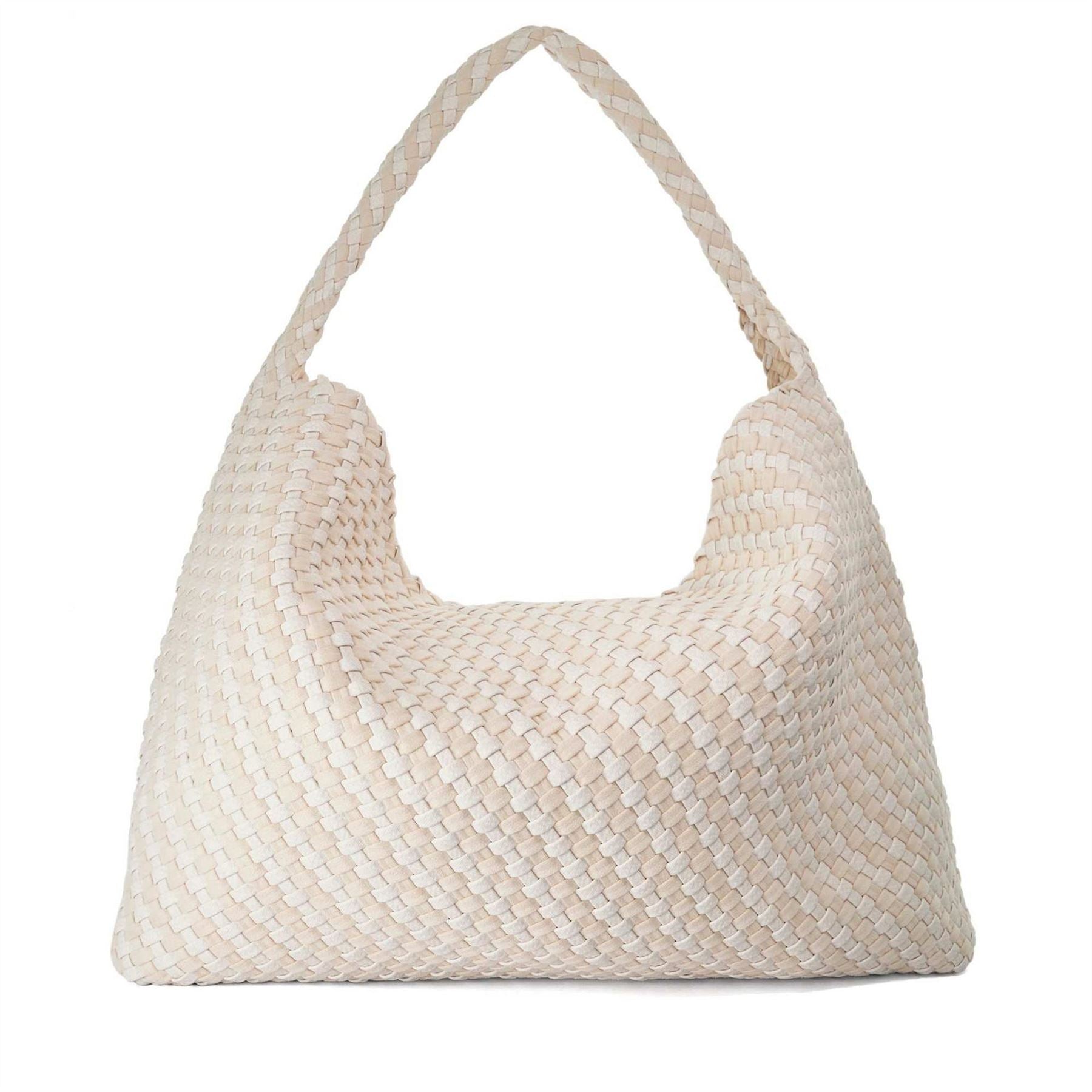 Dune London Delegating XL Basket Weave Hobo Bag with Silver Tone Hardware