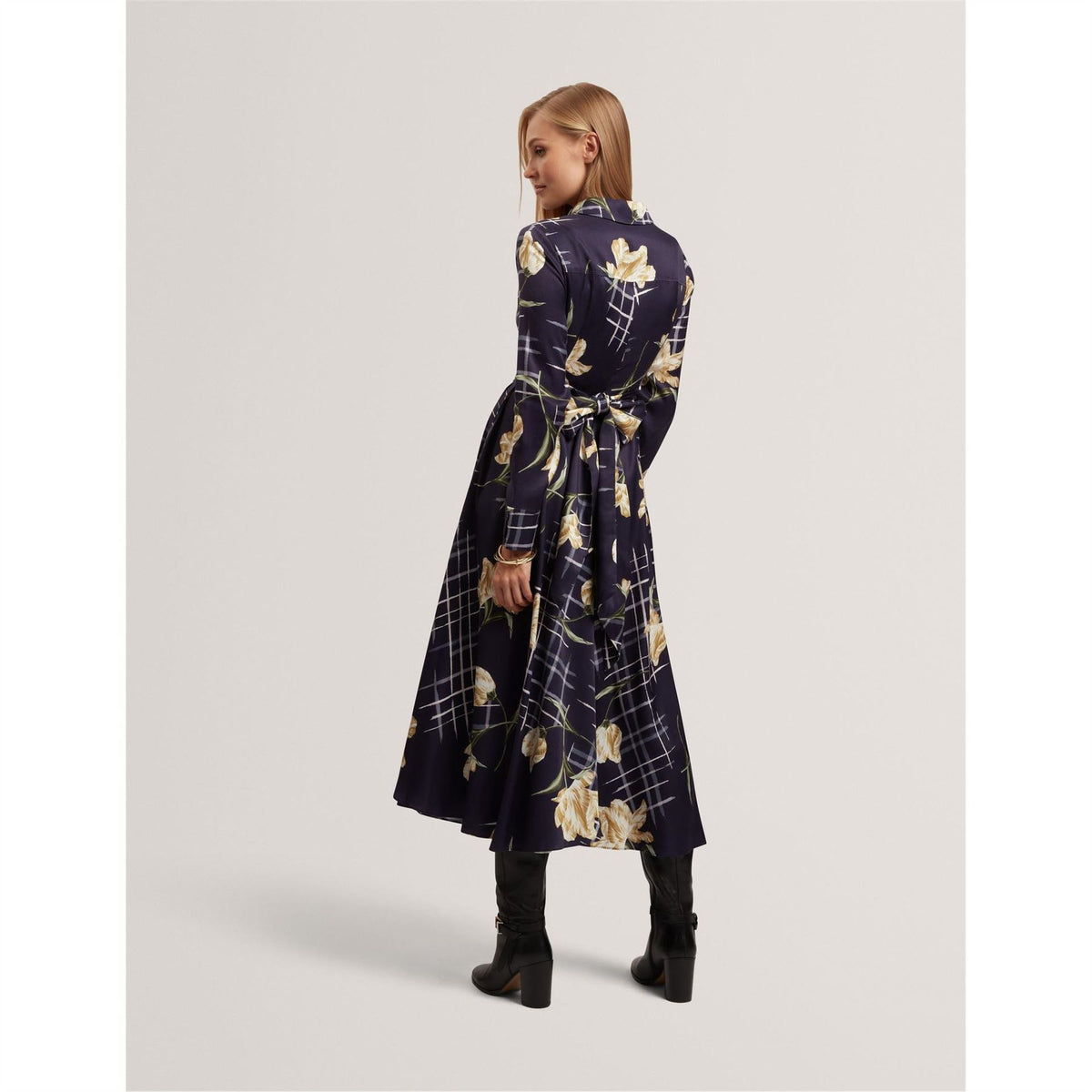 Ted Baker Print Long Sleeve Midi Wrap Dress