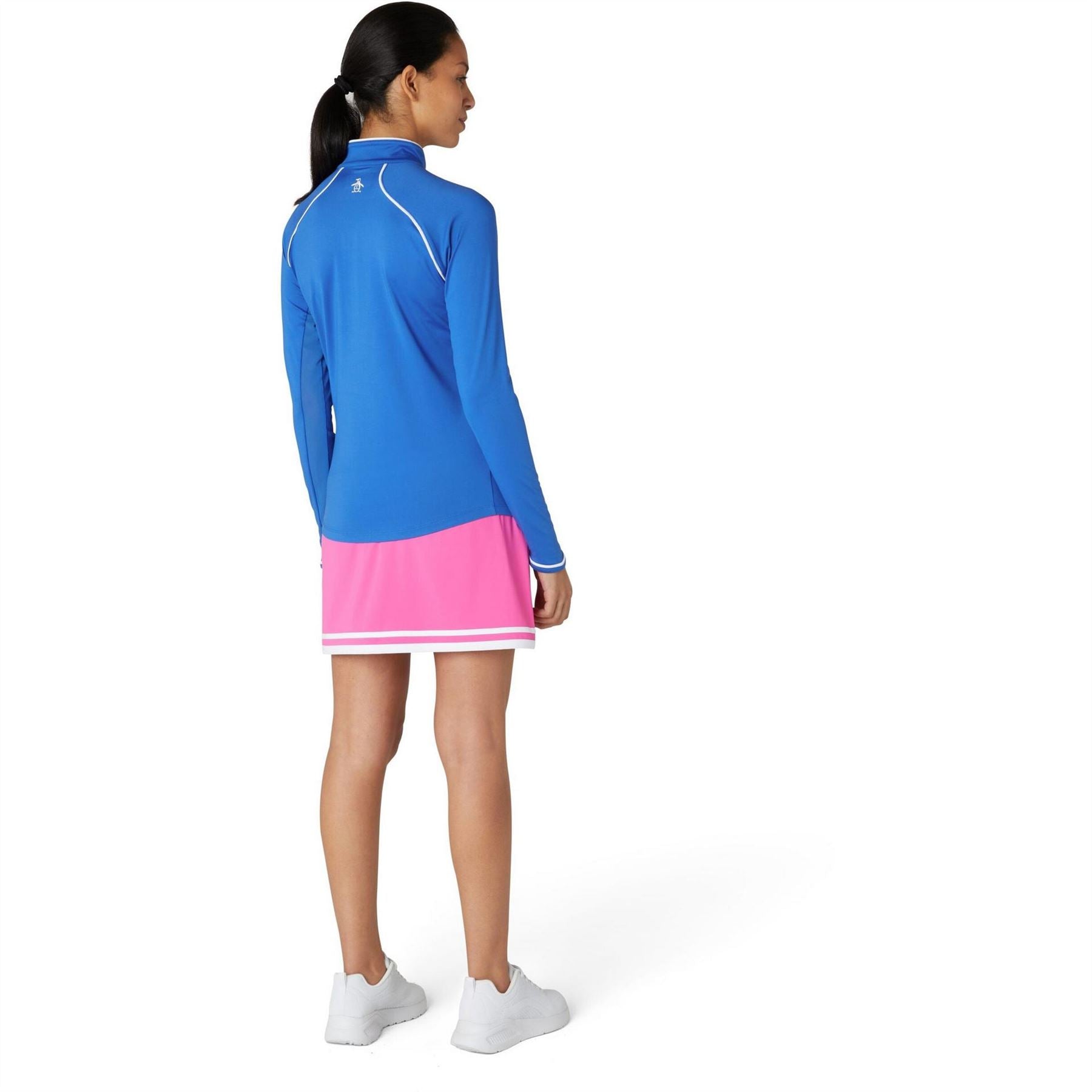 Original Penguin Womens Long Sleeve Solid Sun Quarter Zip Top