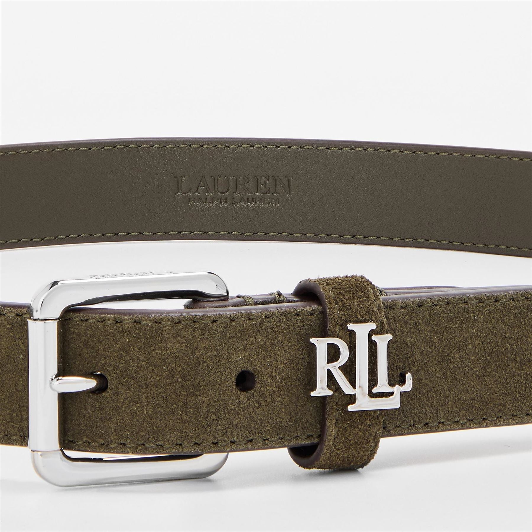 Lauren by Ralph Lauren Leather Logo Pin Buckle Belt