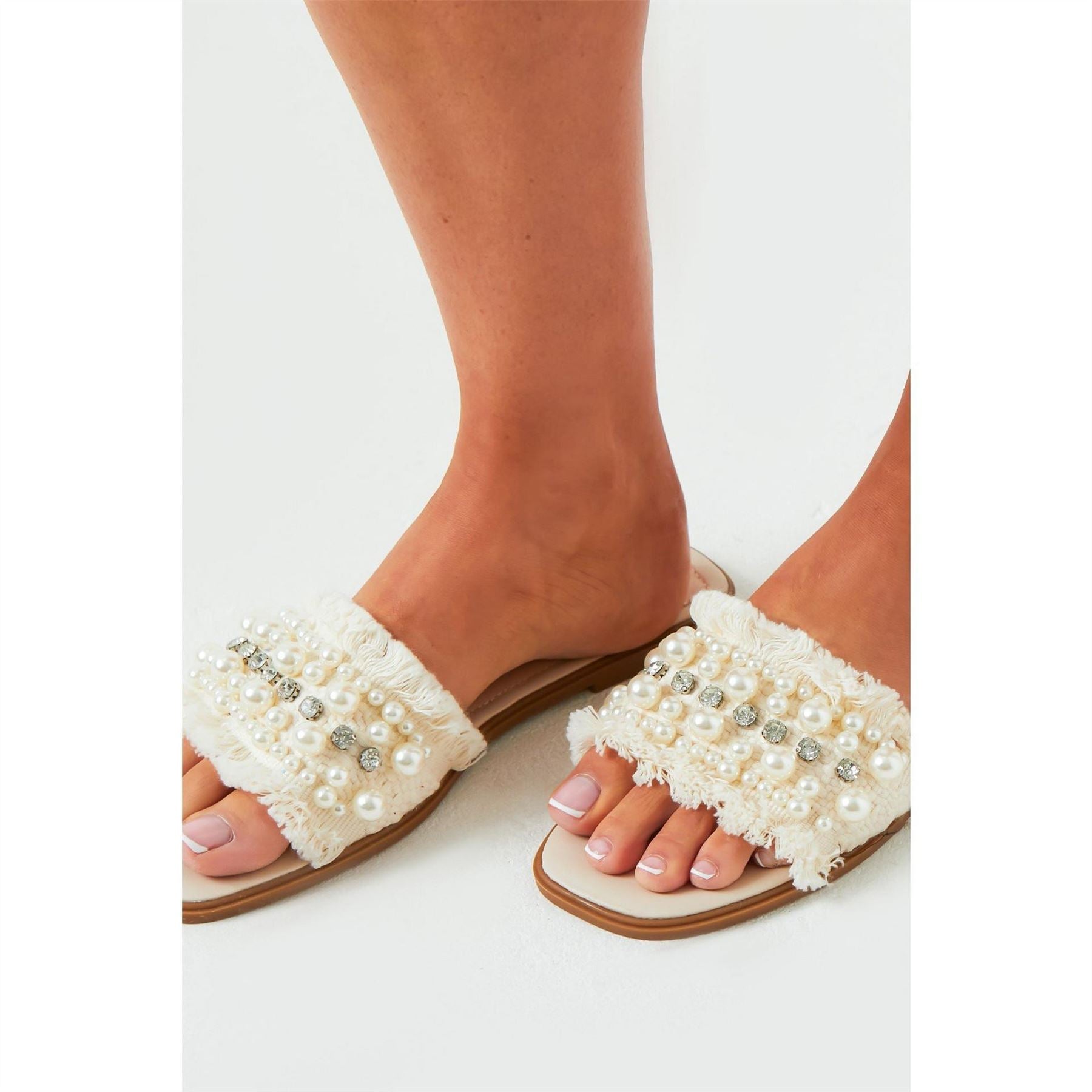 Missy Empire Diamante Vamp Espadrille Flatform Sandals