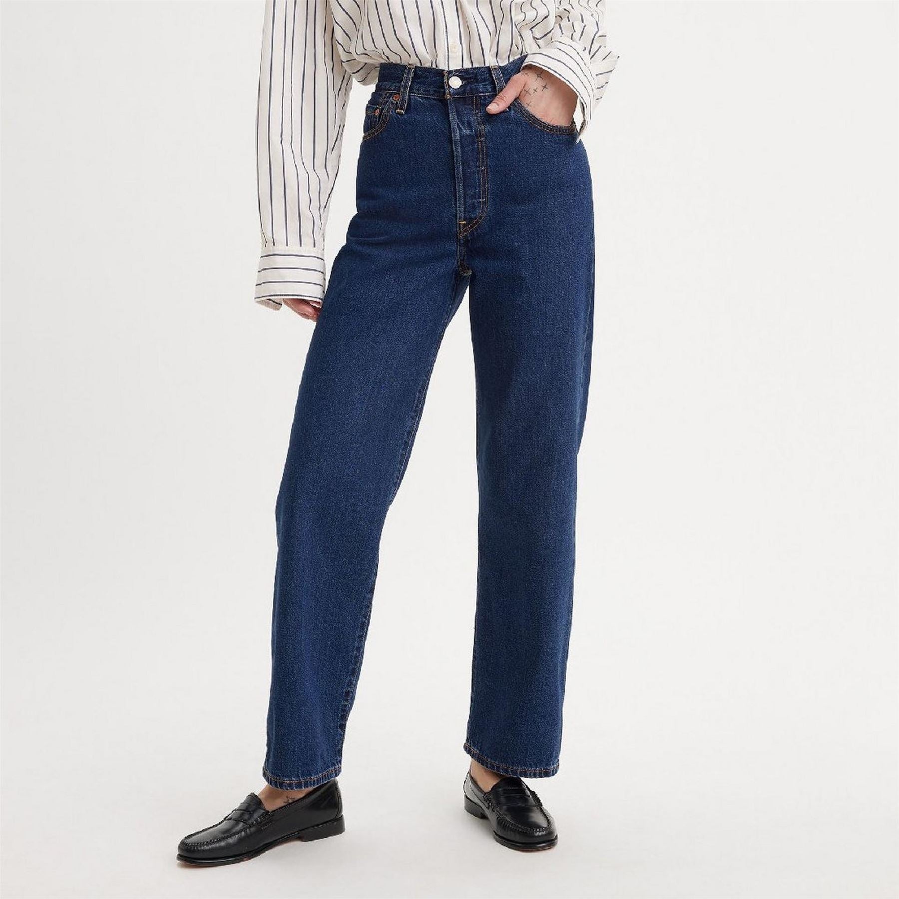 Levis Ribcage High Rise Straight Leg Jeans