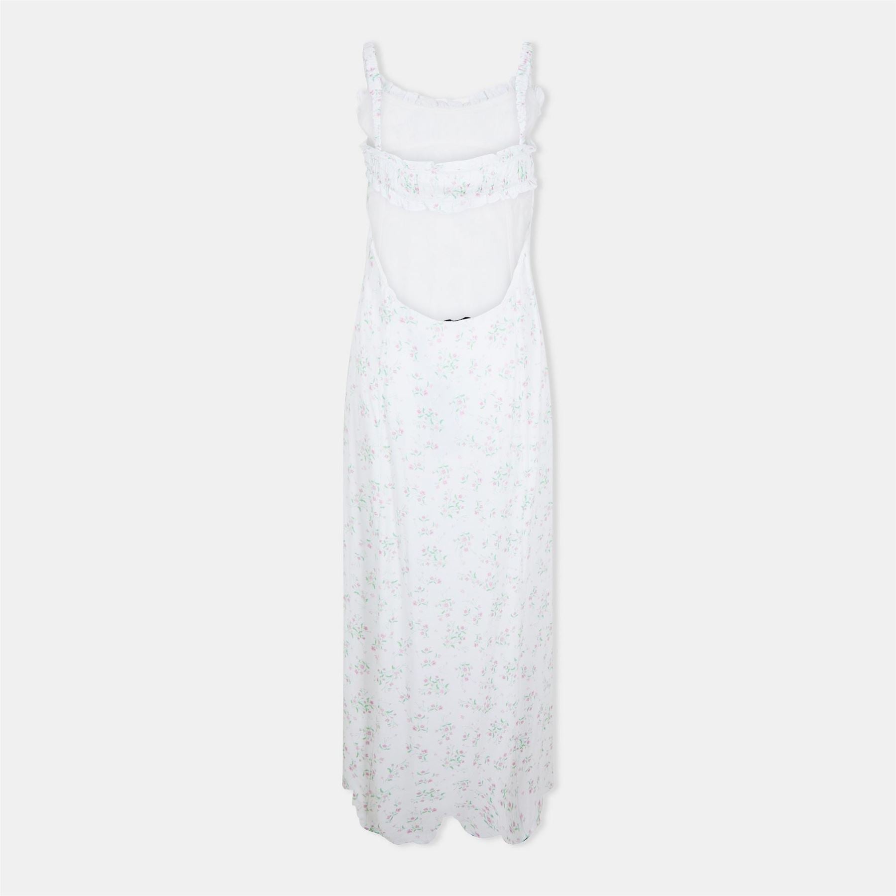 Jack Wills Jw Ruched Midi Slit Tea Dress