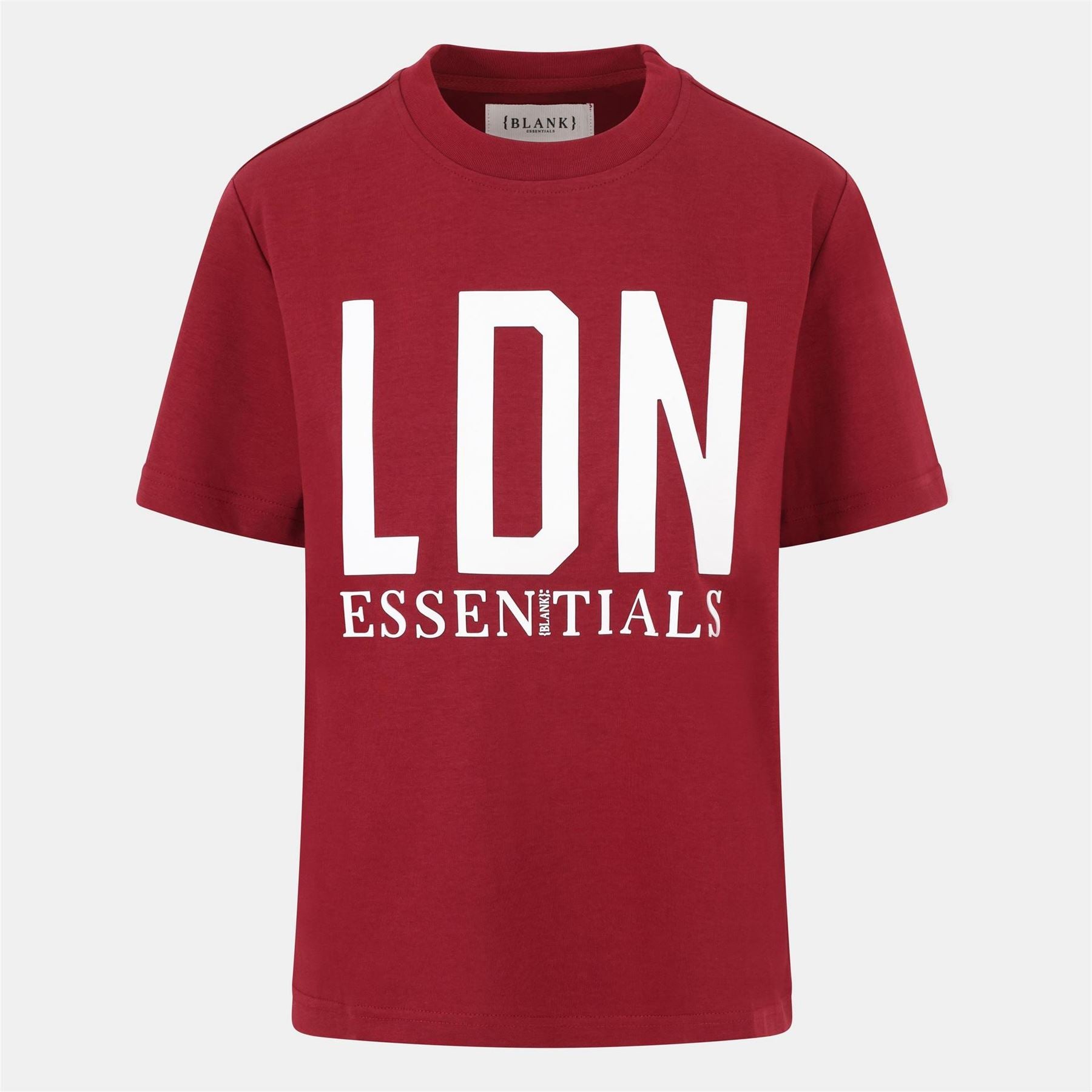 Blank Essentials Lettering Crew Neck Ribbed Collar Short Sleeve Jersey T-Shirt