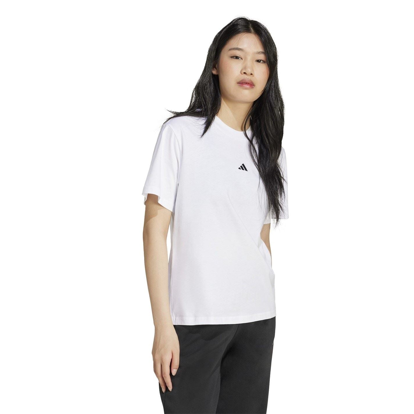 adidas Womens Essentials Small Logo Cotton T-Shirt