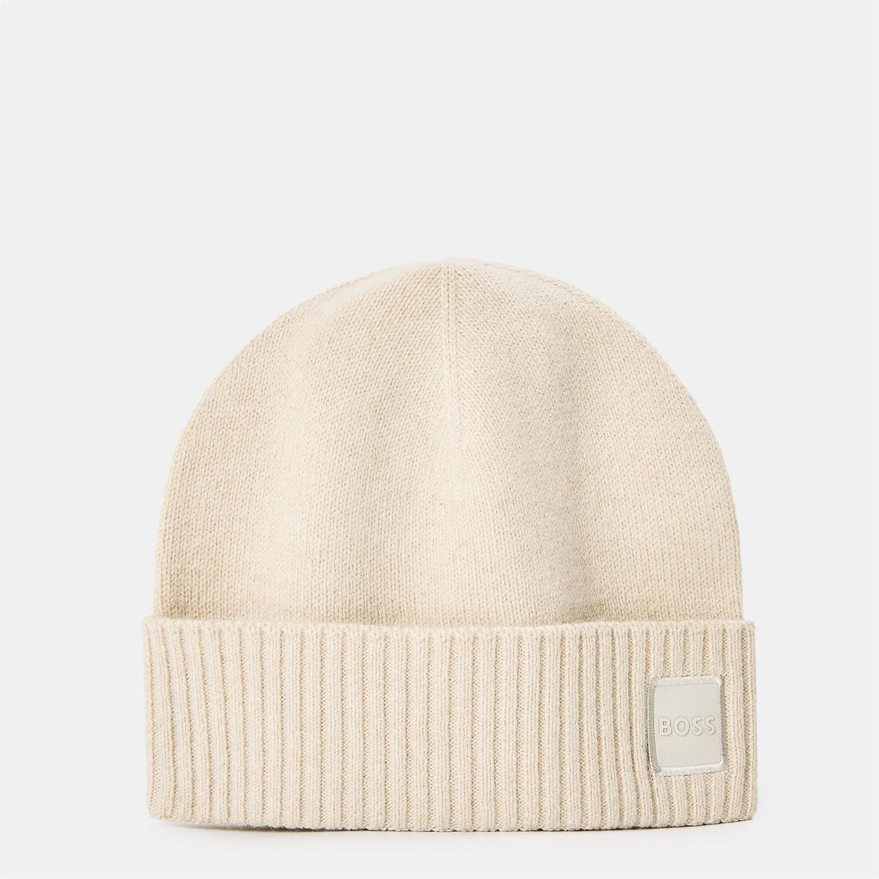Boss Ribbed Patterned Akaio Beanie with Bold Logo