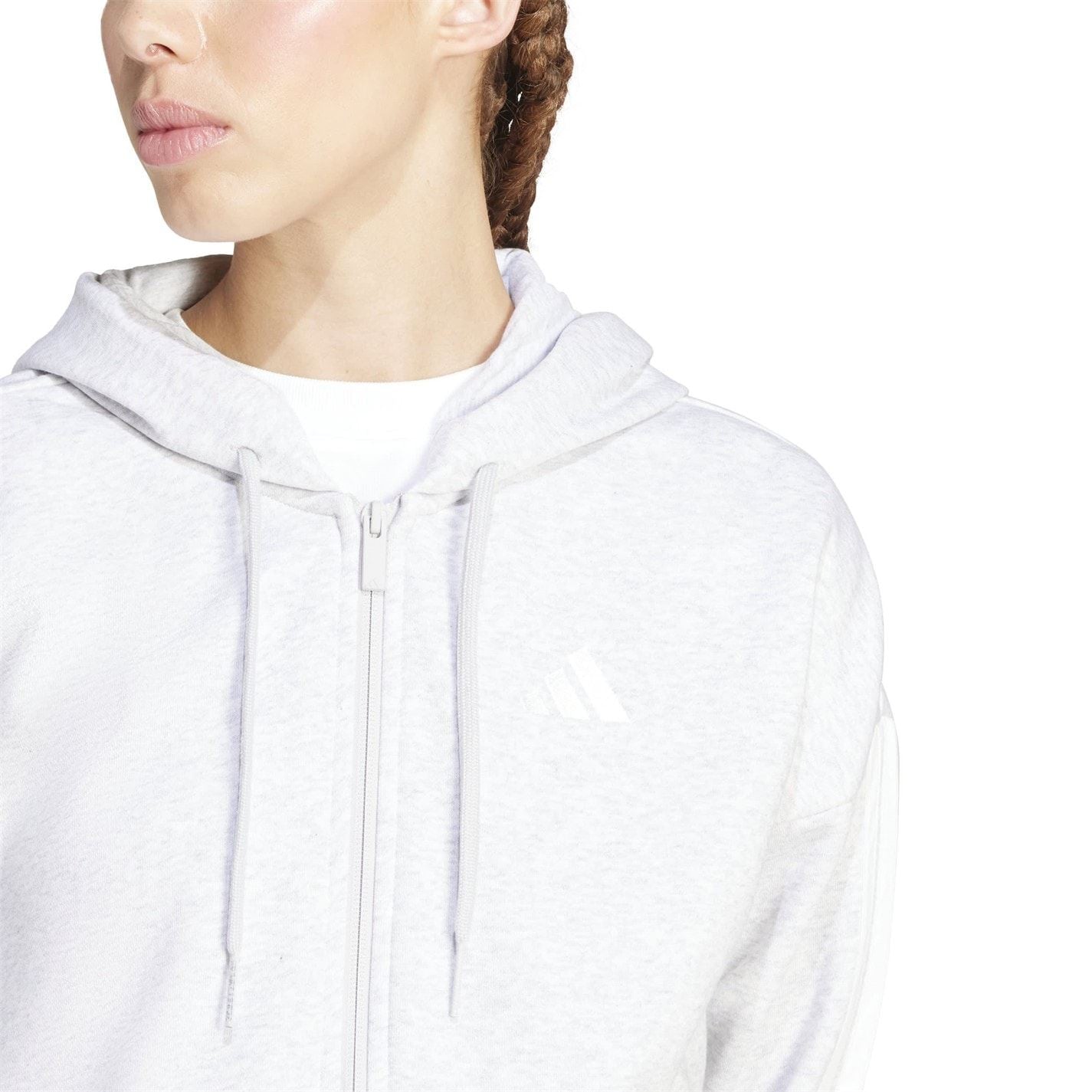 adidas Womens Essentials 3 Stripe Zip Track Hoodie