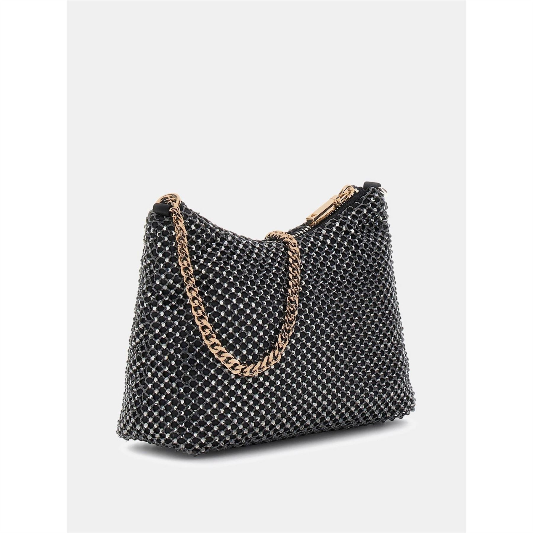 Guess Geometric Patterned Zalina Hobo Bag with Chain