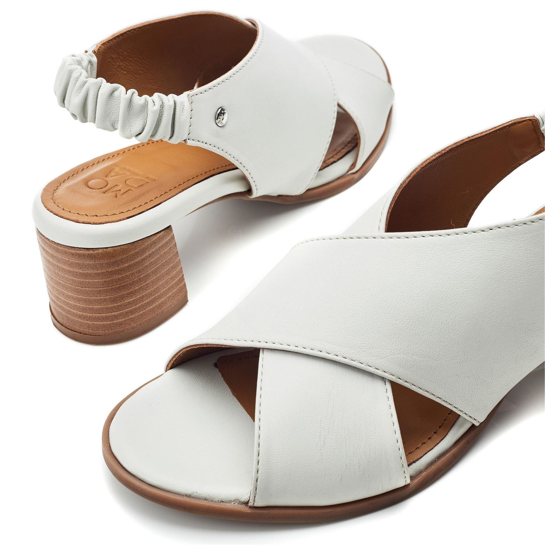 Moda in Pelle Block Heel Court Shoes