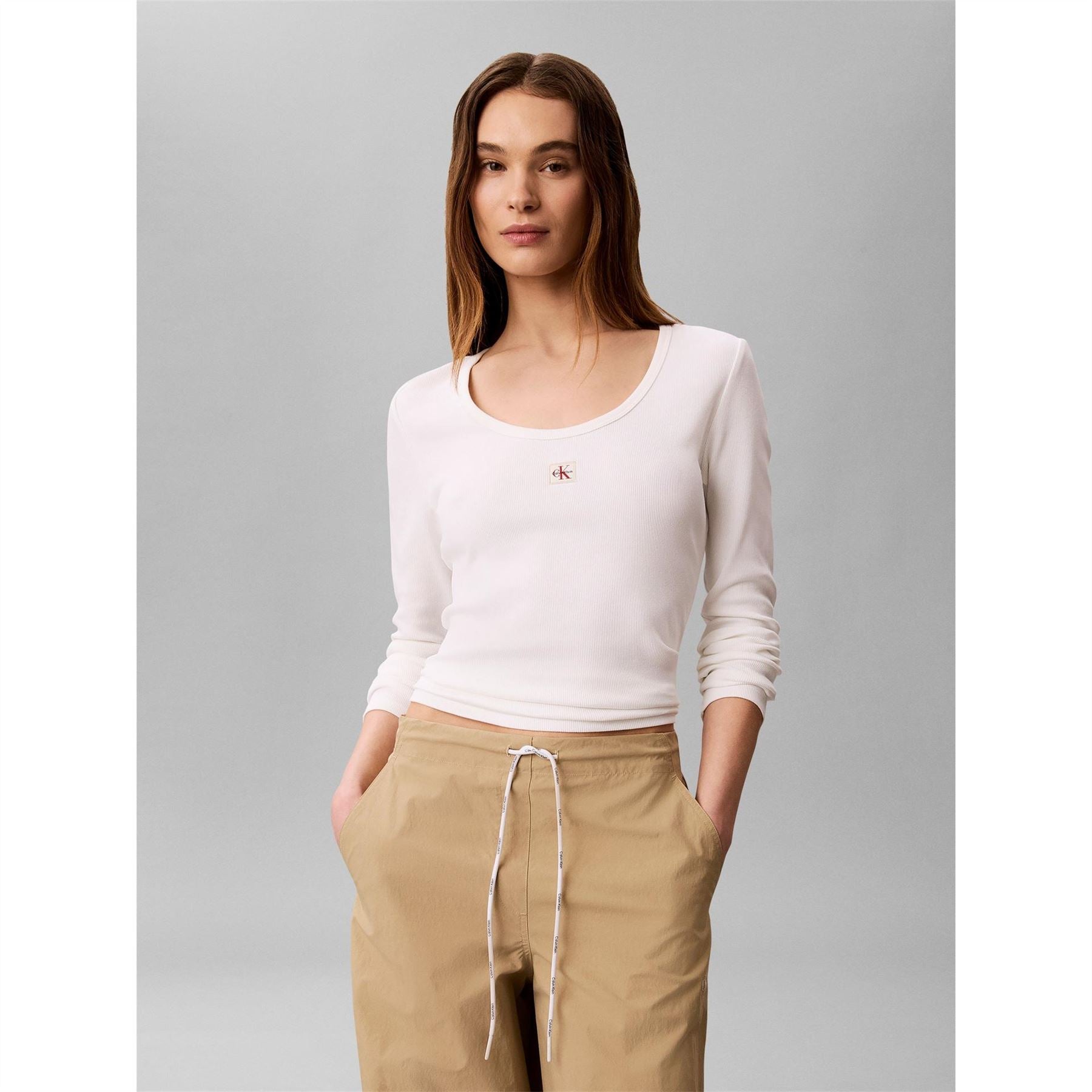 Calvin Klein Jeans Wvn Ls Rib Ld64