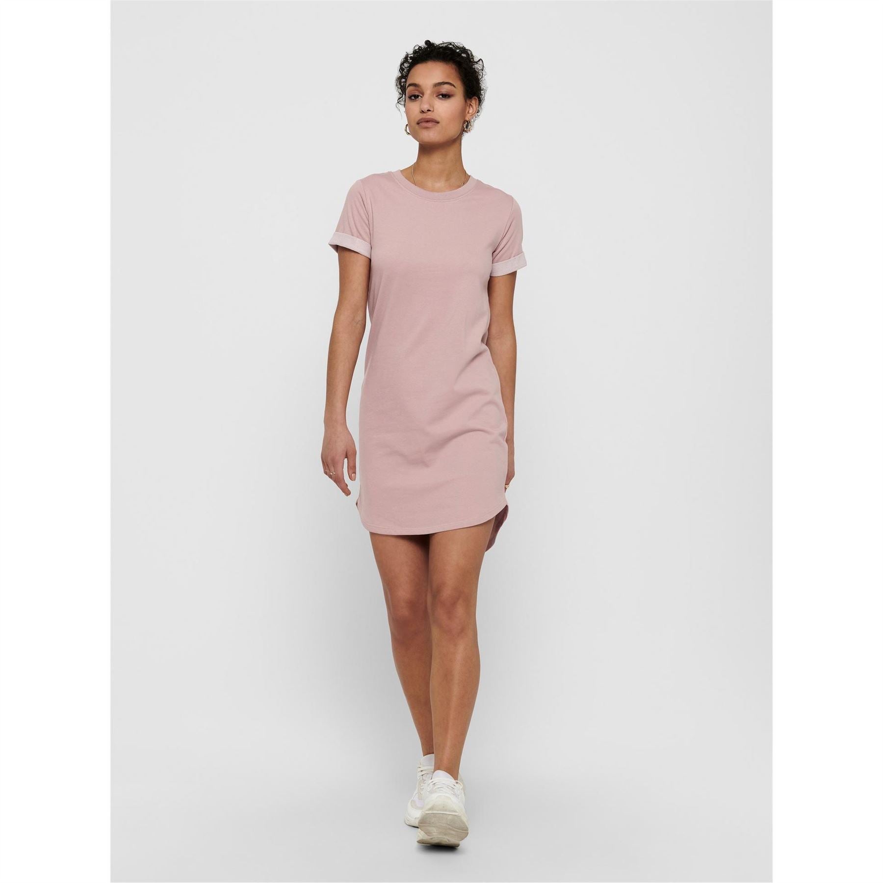 Only Crew Neck Short Sleeve Mini T-Shirt Dress