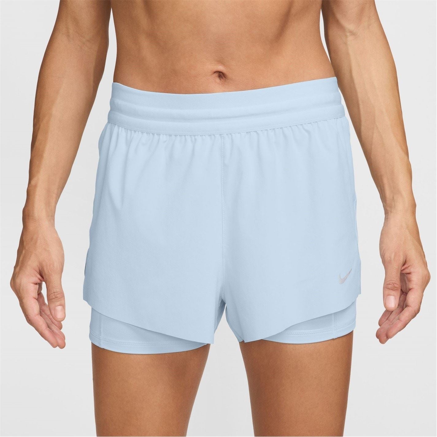 Nike Womens Dri Fit Swift Mid Rise 3 2 In 1 Shorts