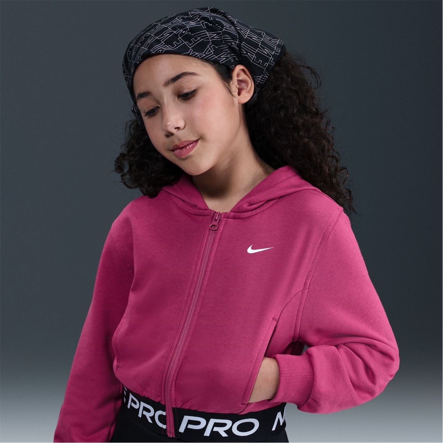 Nike Pro Dri Fit Full Zip Hoodie Juniors