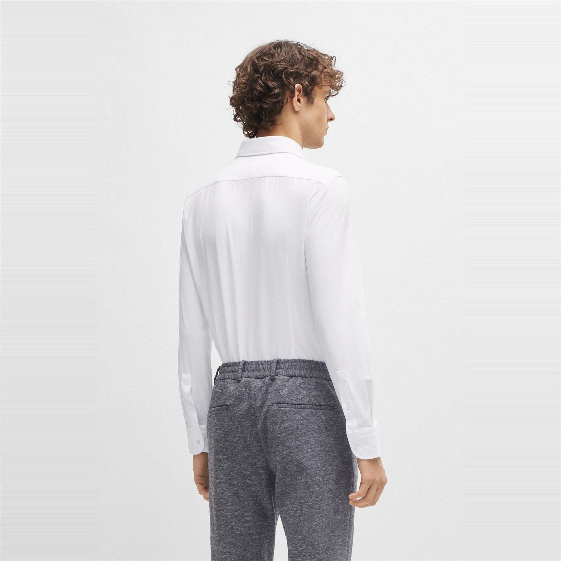 Boss Point Collar Long Sleeve Regular Fit Oxford Shirt