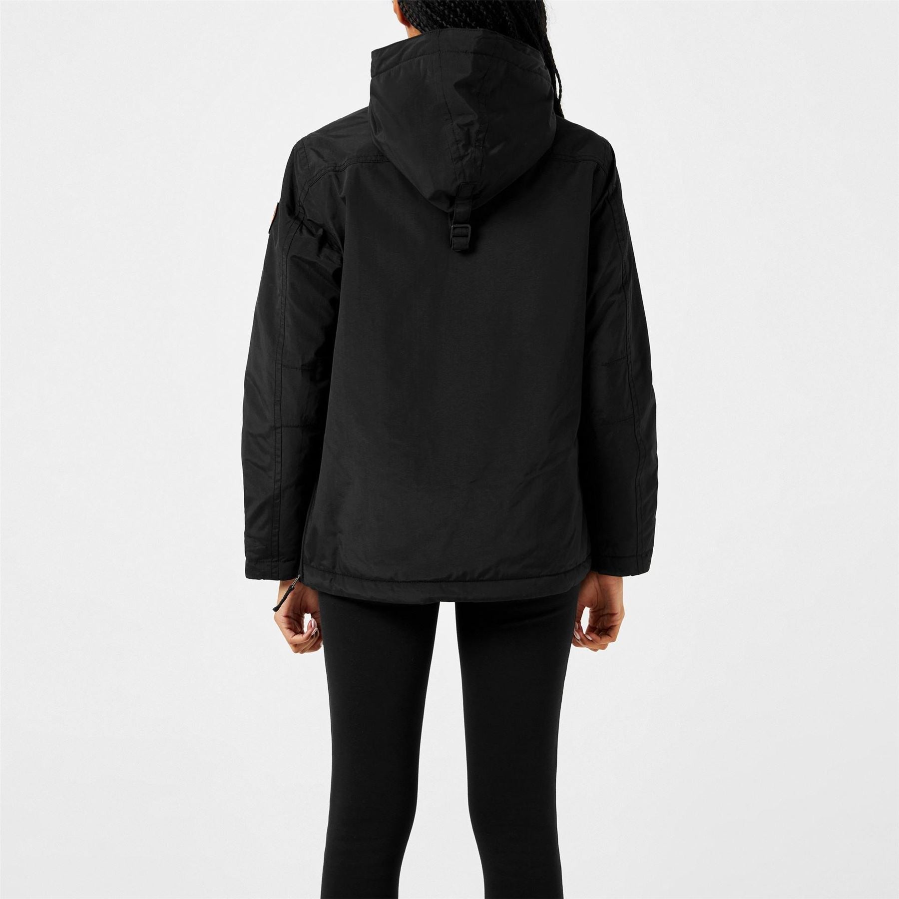 Napapijri Rainforest Water Resistant Hooded Cropped Long Sleeve Rain Anorak