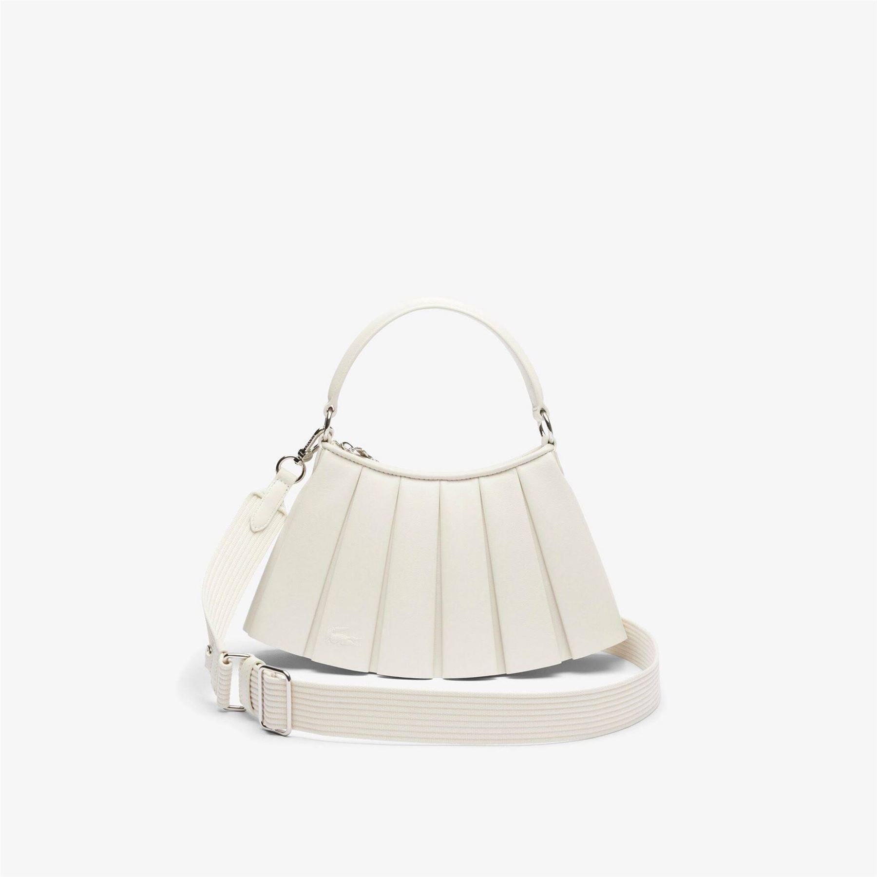 Lacoste Lenglen Crescent Shape Hobo Bag with Silver Hardware