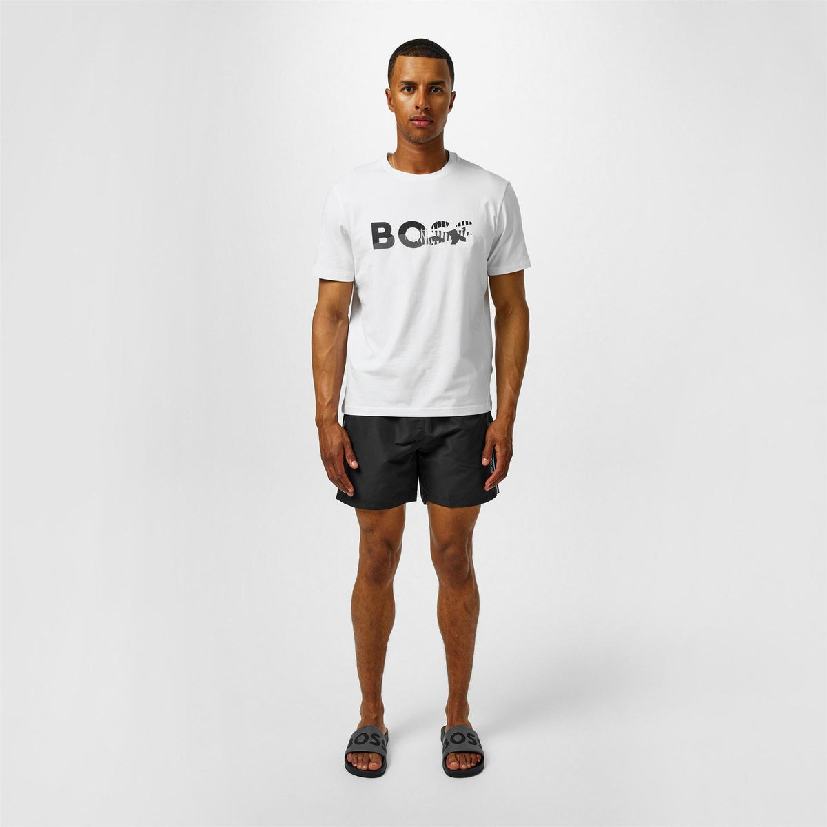 Boss Swim Shorts With Logo Detail (stormfish)