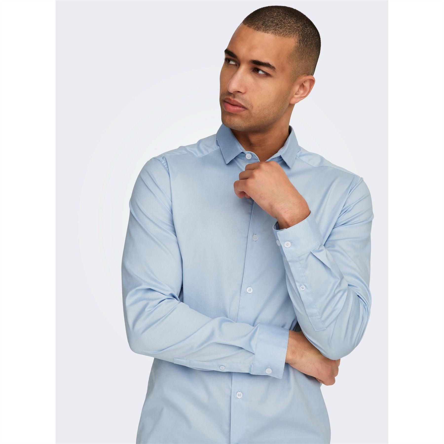Only Regular Fit Long Sleeve Point Collar Shirt