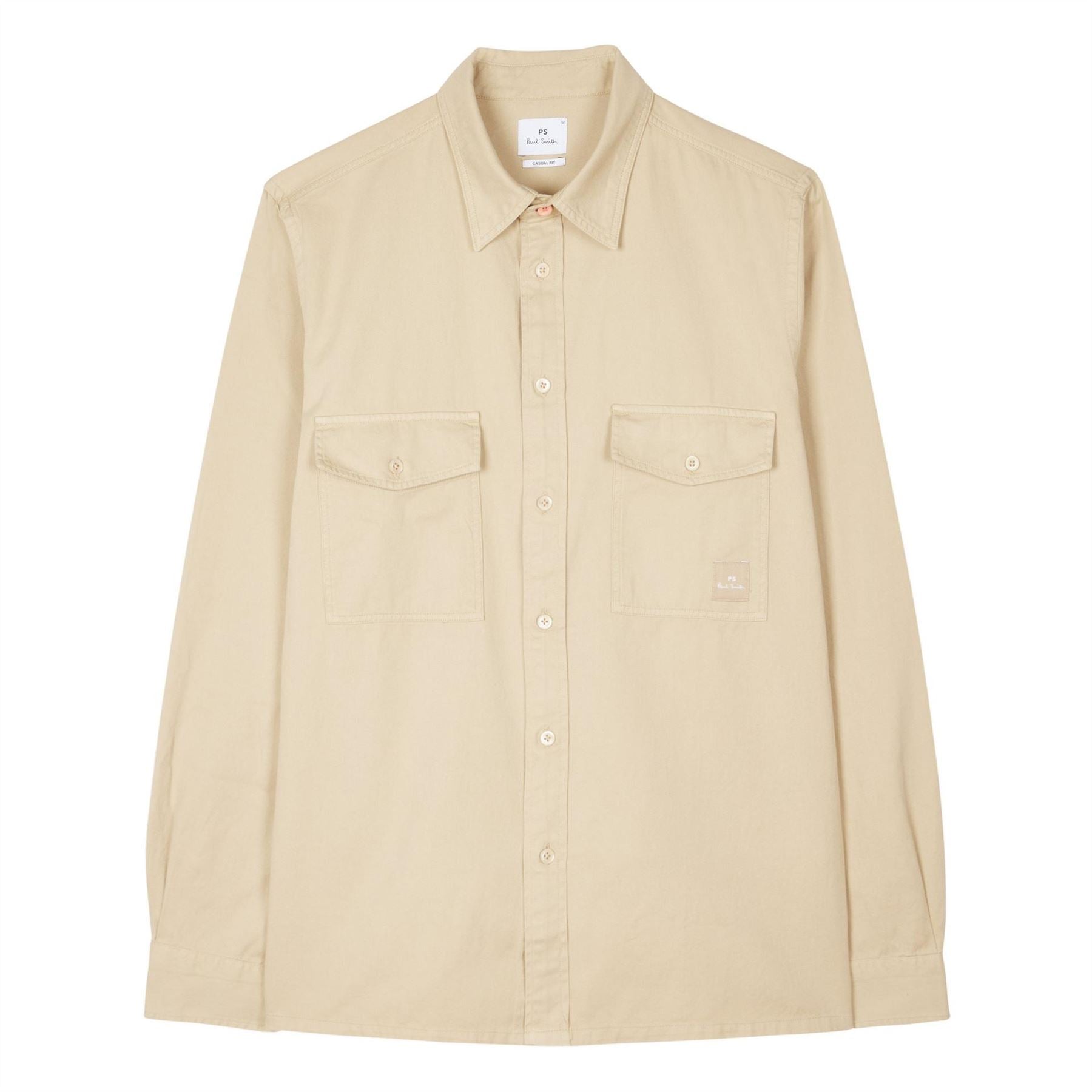 PS Paul Smith Solid Patterned Overshirt with Chest Pocket