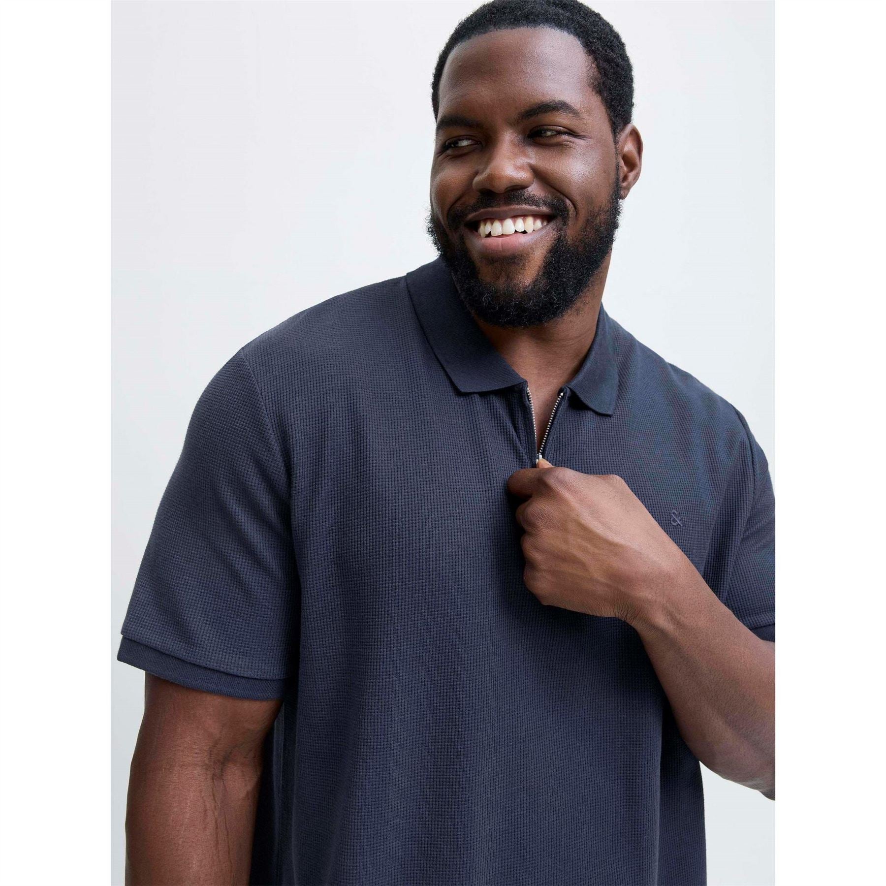 Jack and Jones Mens Austin Zip Polo Plus Size