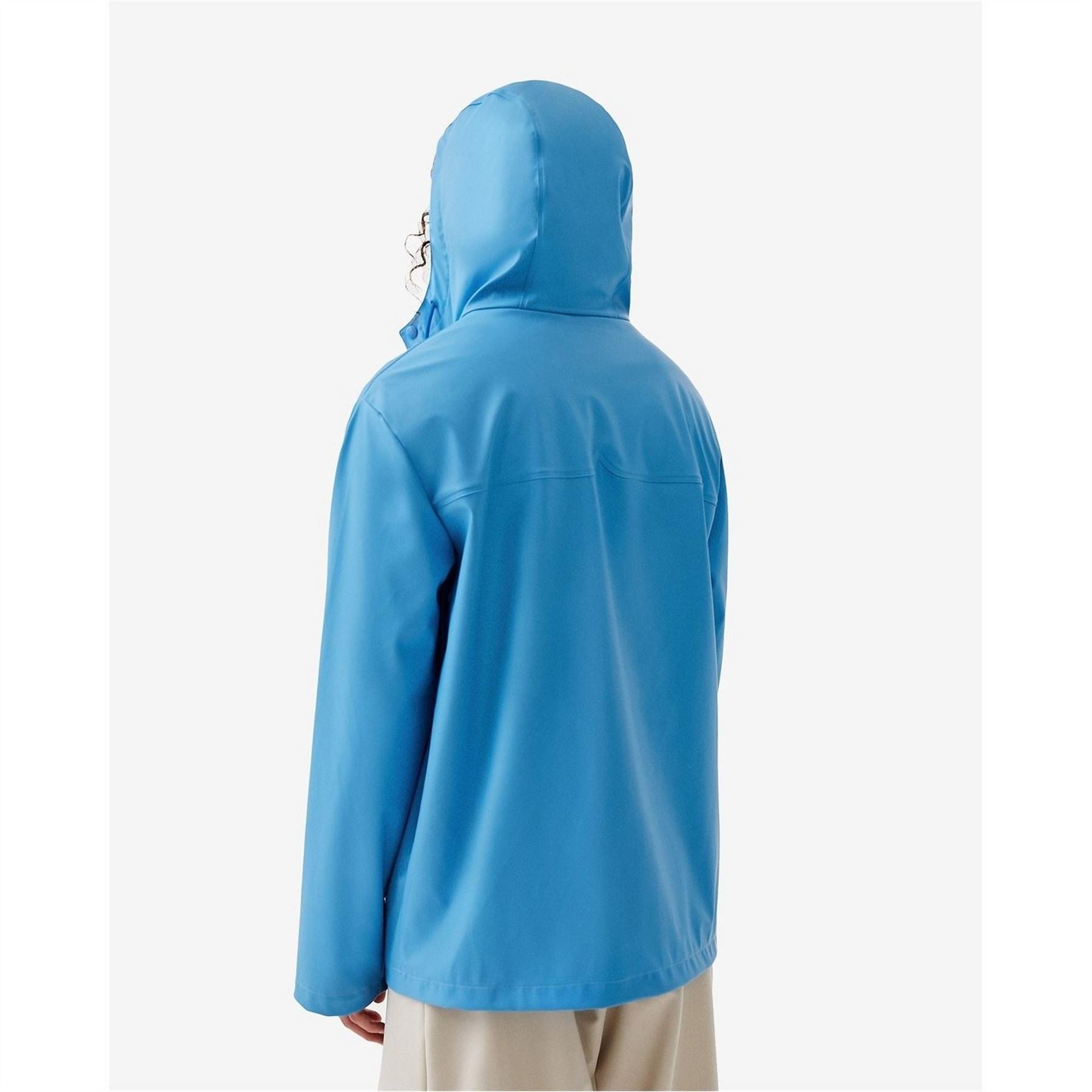 Hunter Solid Patterned Hooded Snap Button Rain Jacket