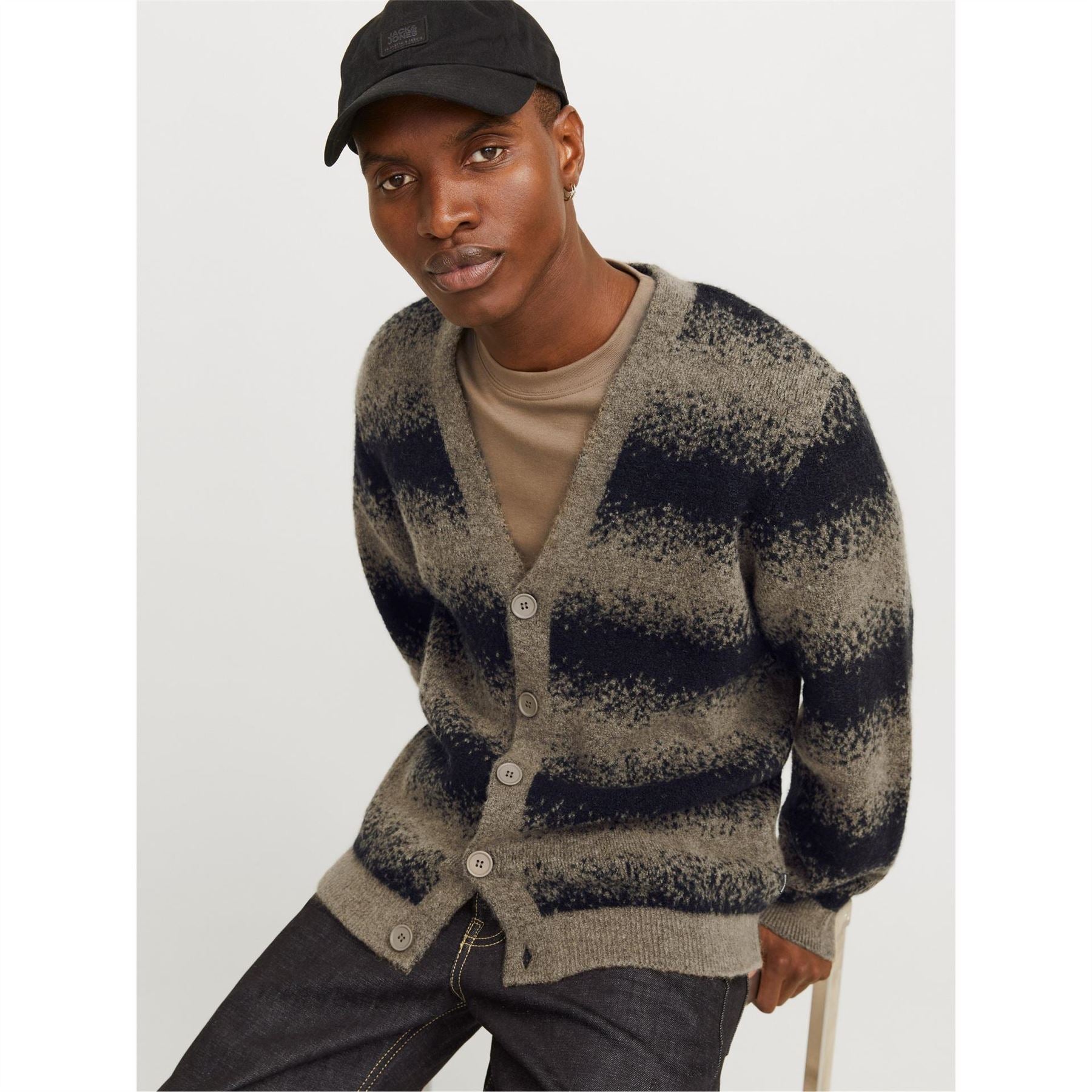 Jack and Jones Relaxed Fit V-Neck Knit Cardigan