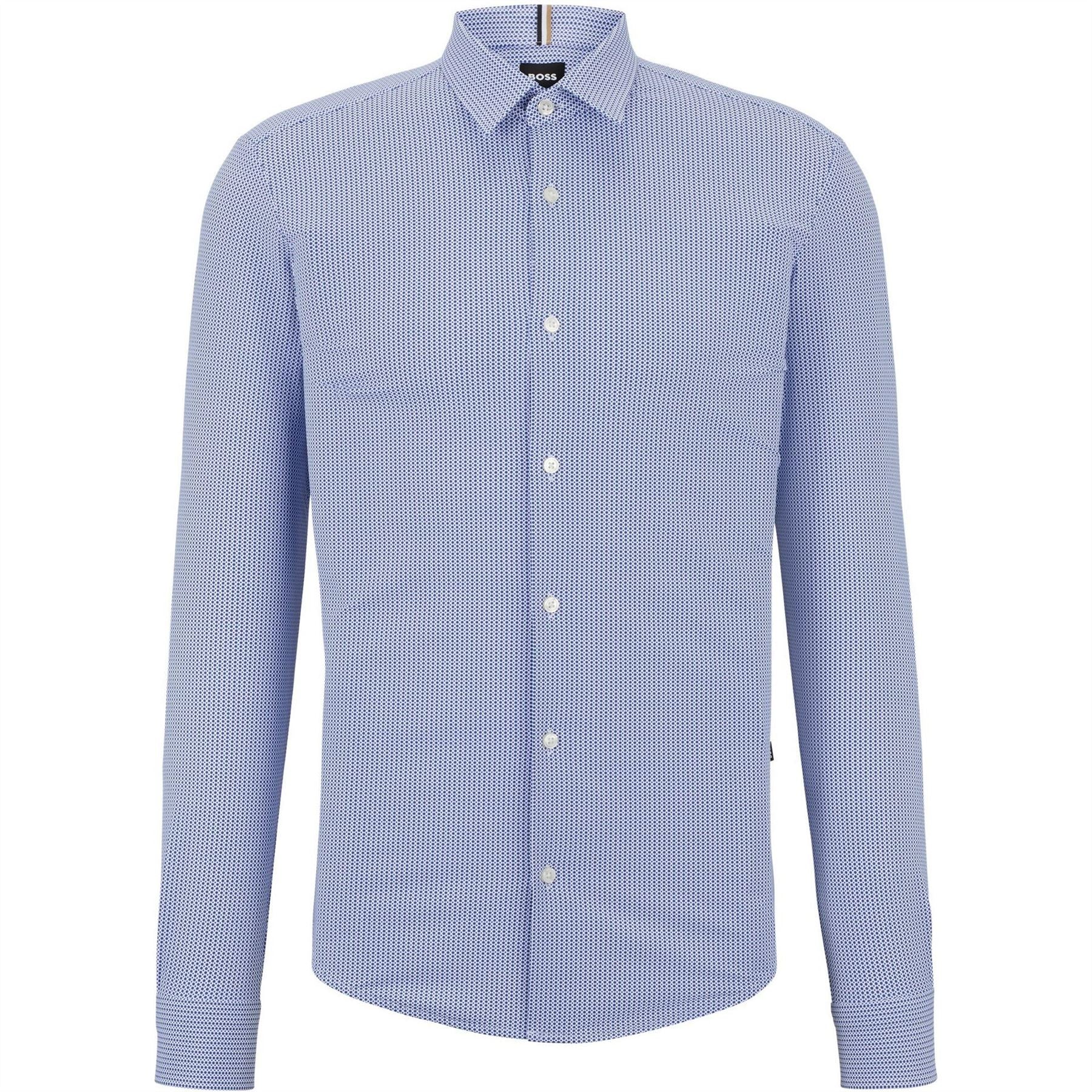 Boss Collared Neck Button Down Long Sleeve Shirt