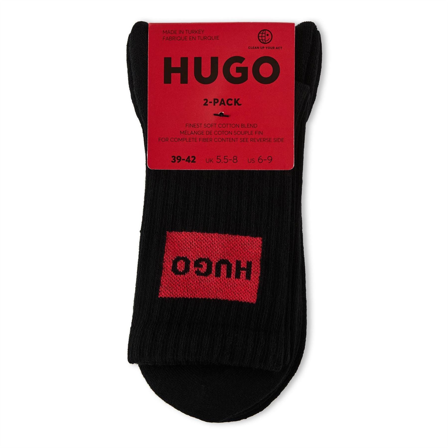 Hugo Pack Of Red Logo Socks