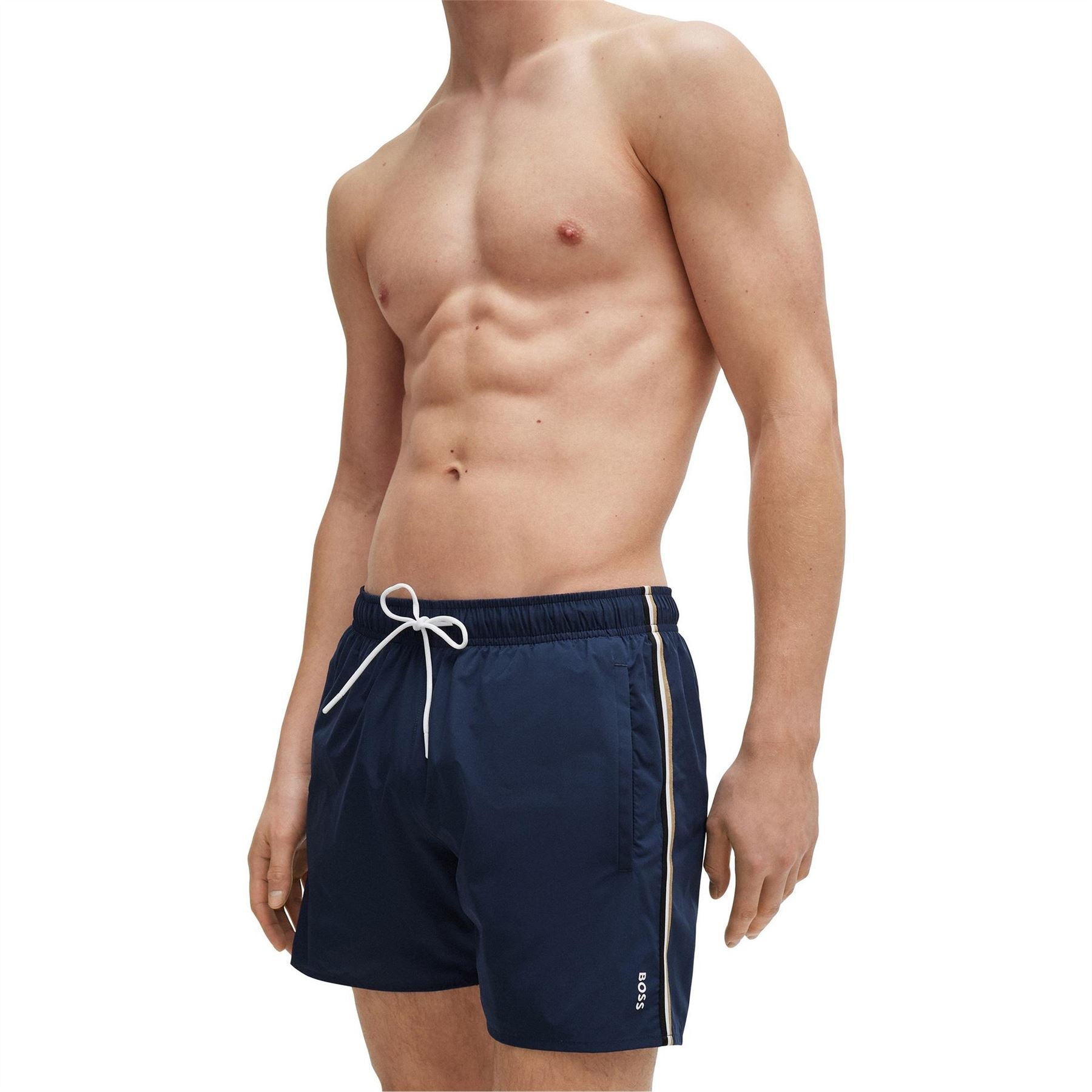 Boss Iconic Solid Patterned Regular Fit Swim Trunk