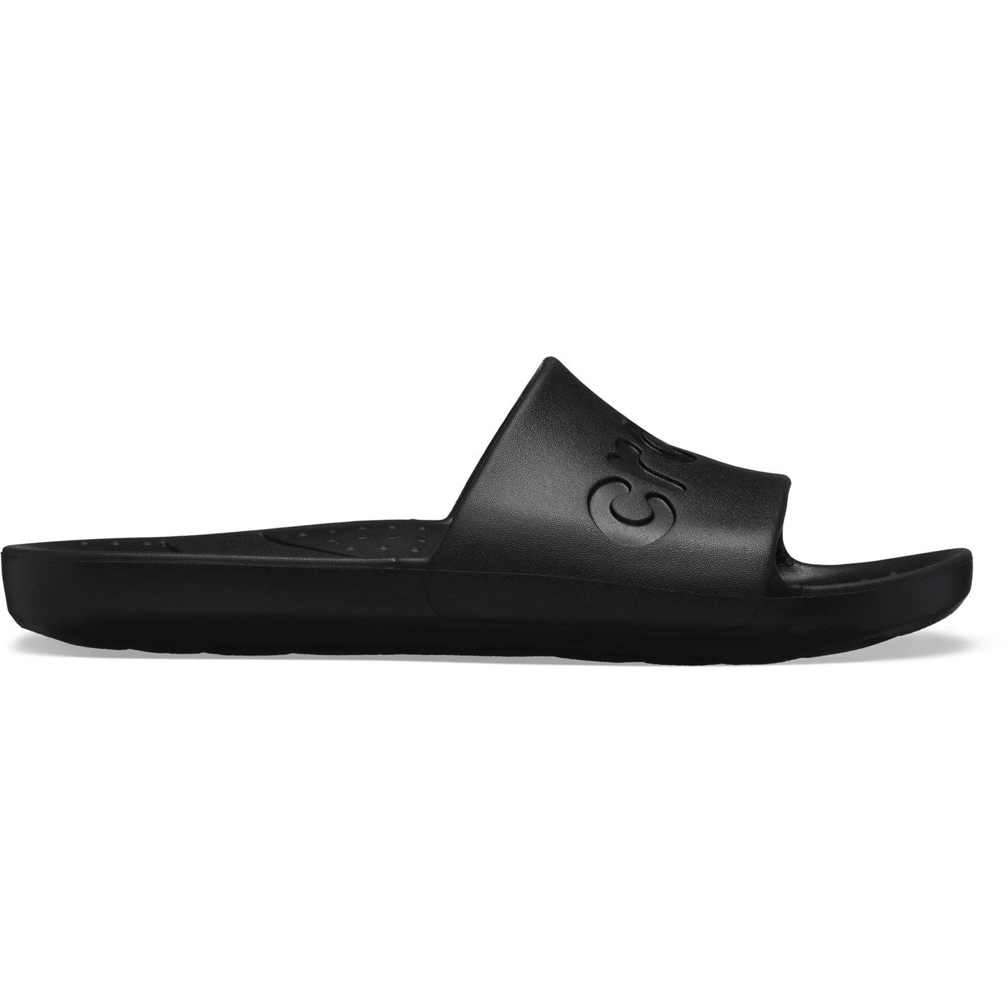 Crocs Logo Print Open Toe Flat Heel Slides