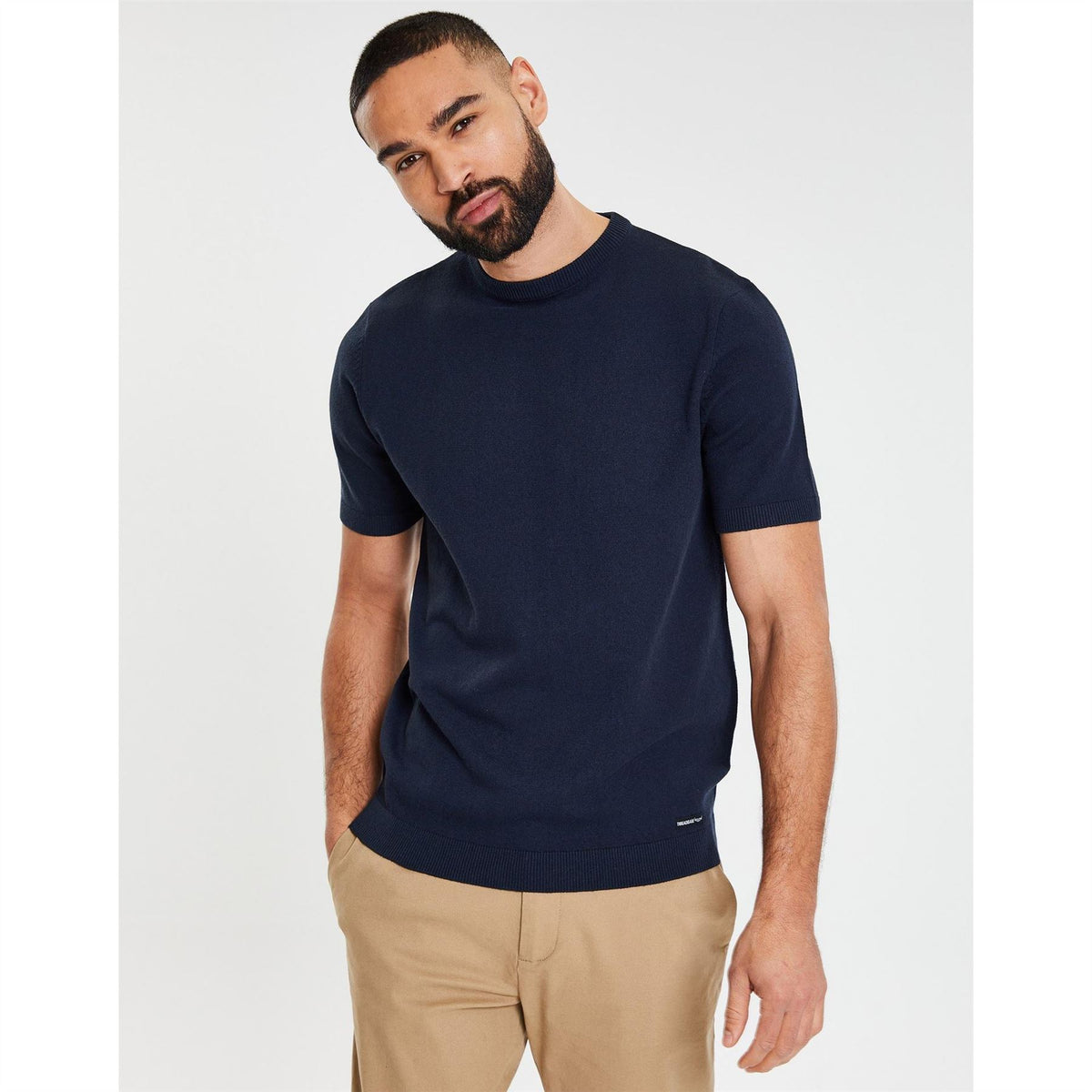 Threadbare Rib Crew Neck Short Sleeve Regular Fit T-Shirt