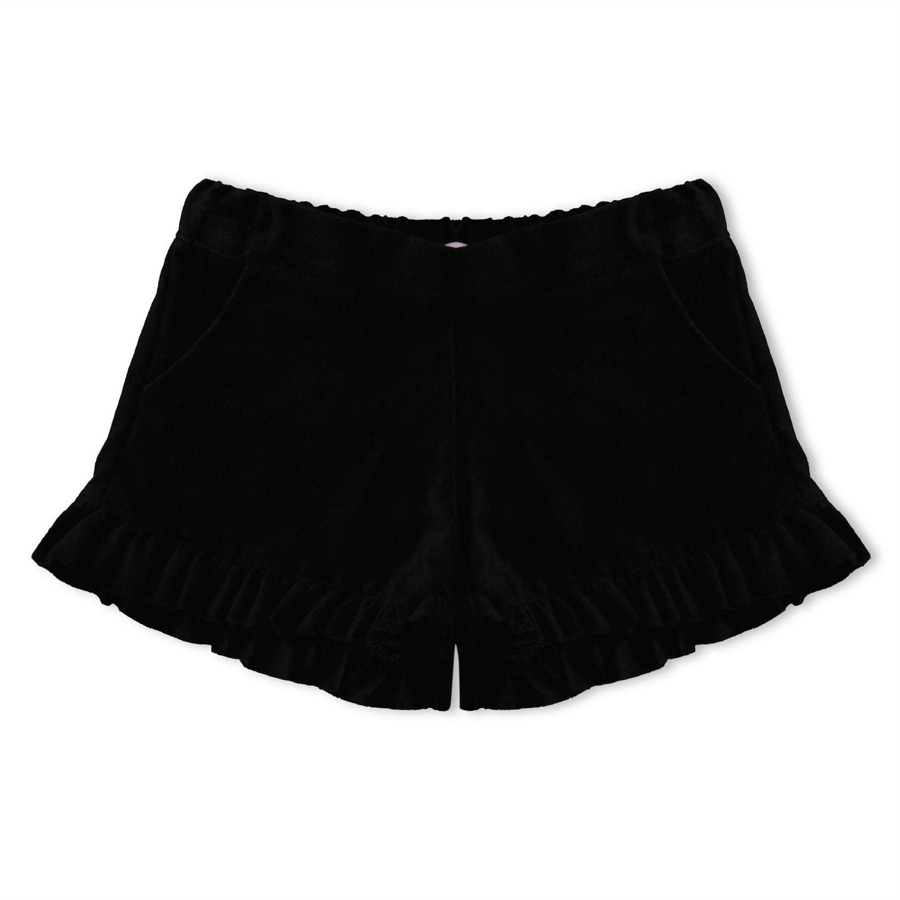 Phi Frilled Velvet Fleece Jogger Shorts
