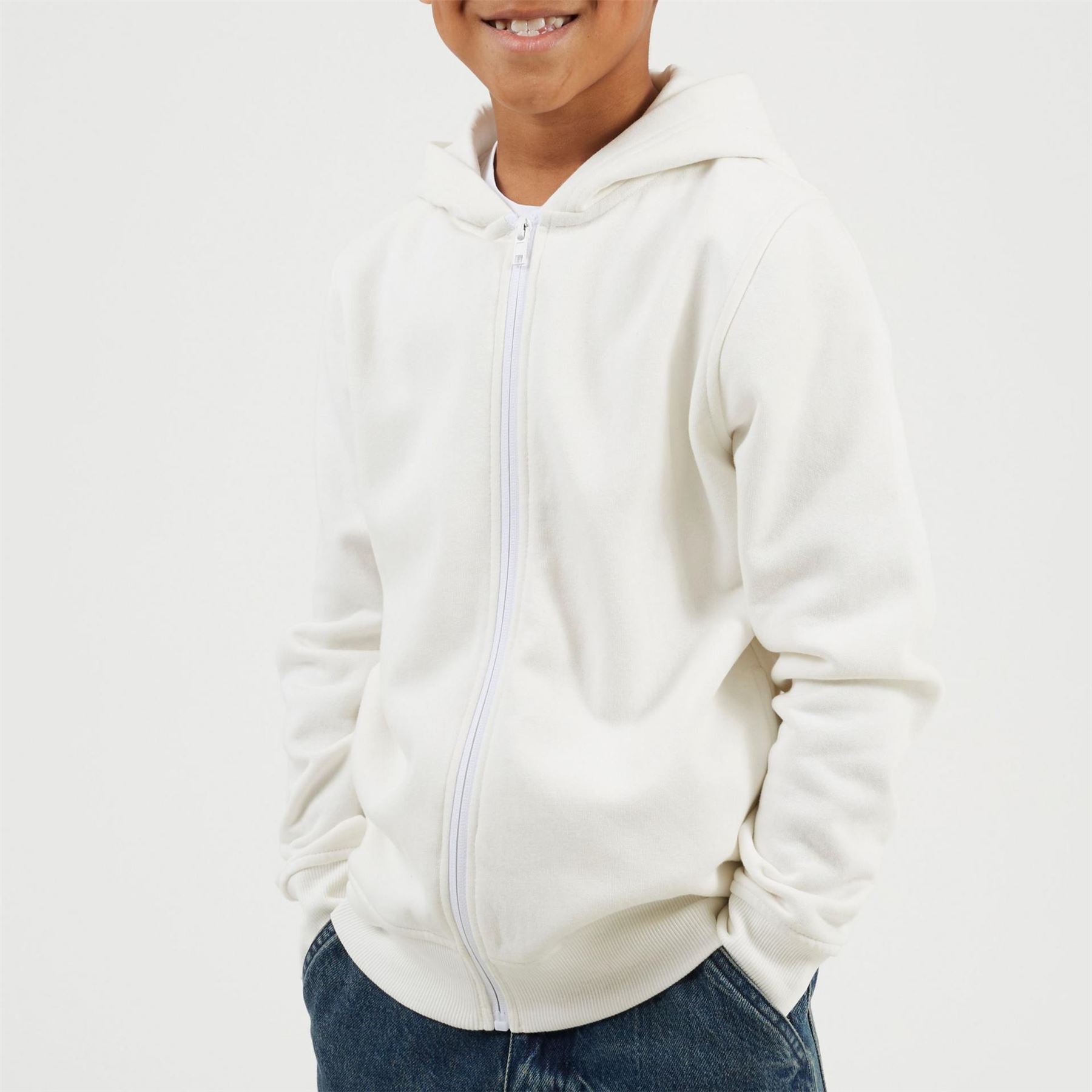 Brave Soul Solid Patterned Hooded Ribbed Cuff Sweat Jacket with Zipped Pocket