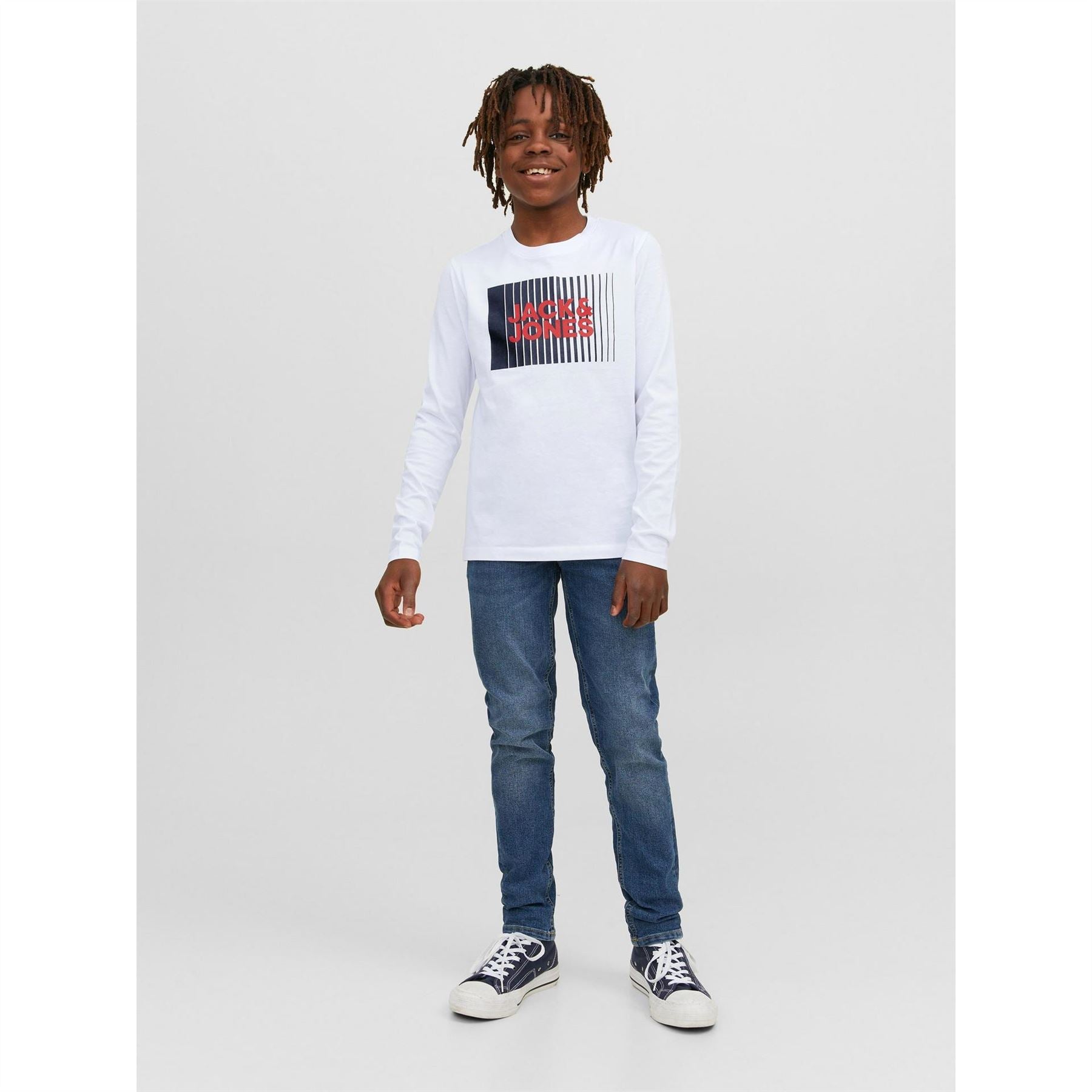 Jack and Jones Junior And Junior Logo Long Sleeve Regular Fit T-Shirt