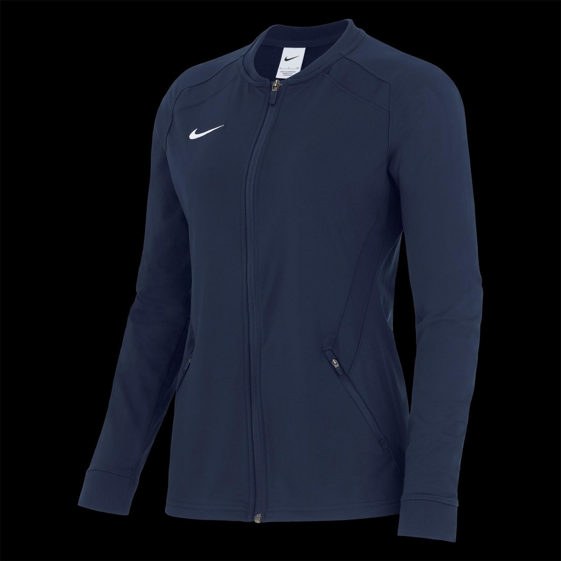 Nike Solid Patterned Zipped Pocket Band Collared Track Jacket