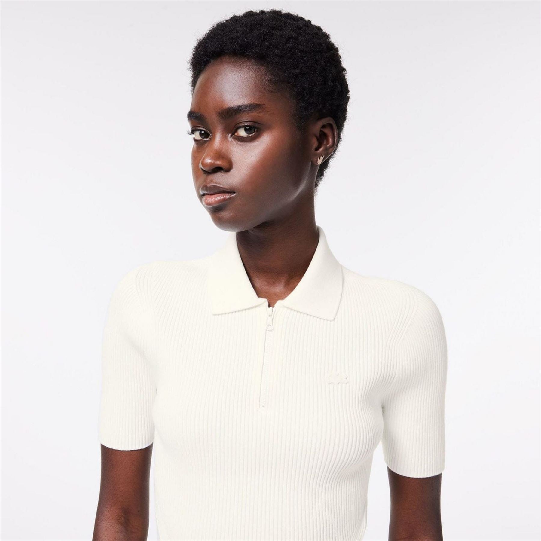 Lacoste Neck Rib Knit Polo Shirt