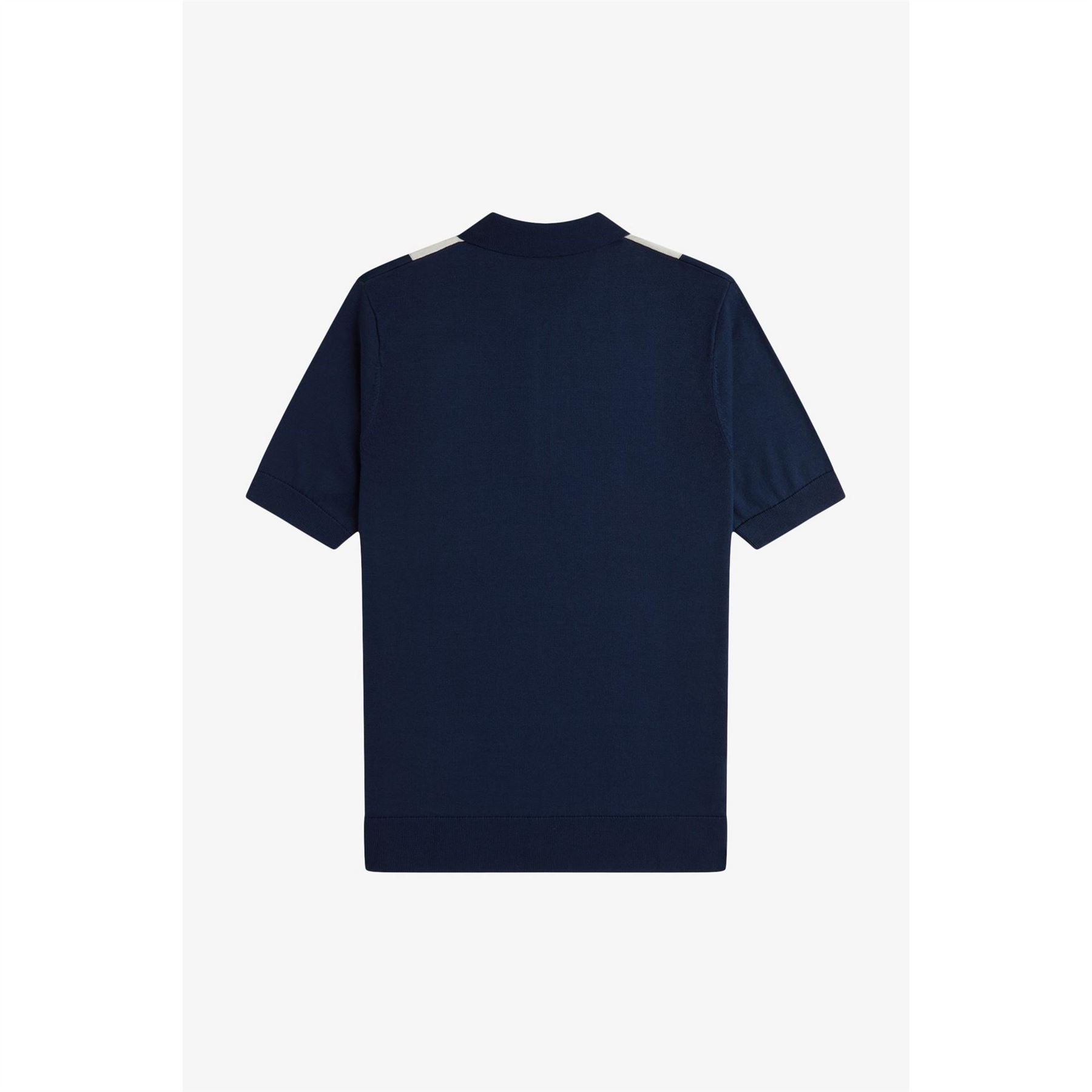 Fred Perry Vertical Stripe Zipped Short Sleeve Polo Shirt