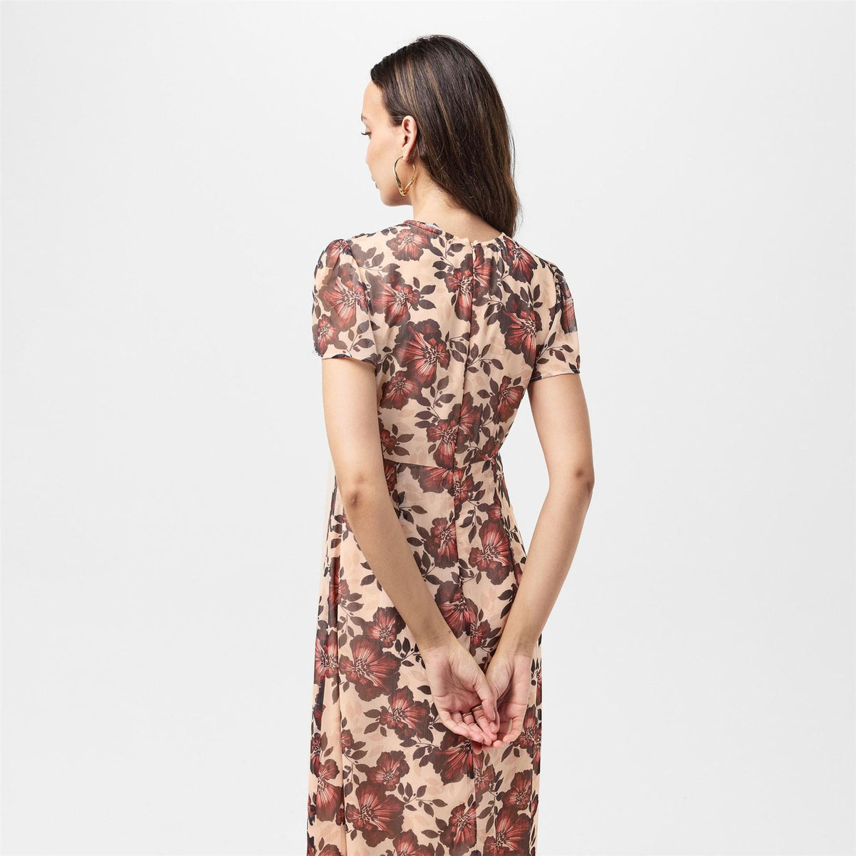 French Connection Elyse V-Neck Midi A-Line Dress