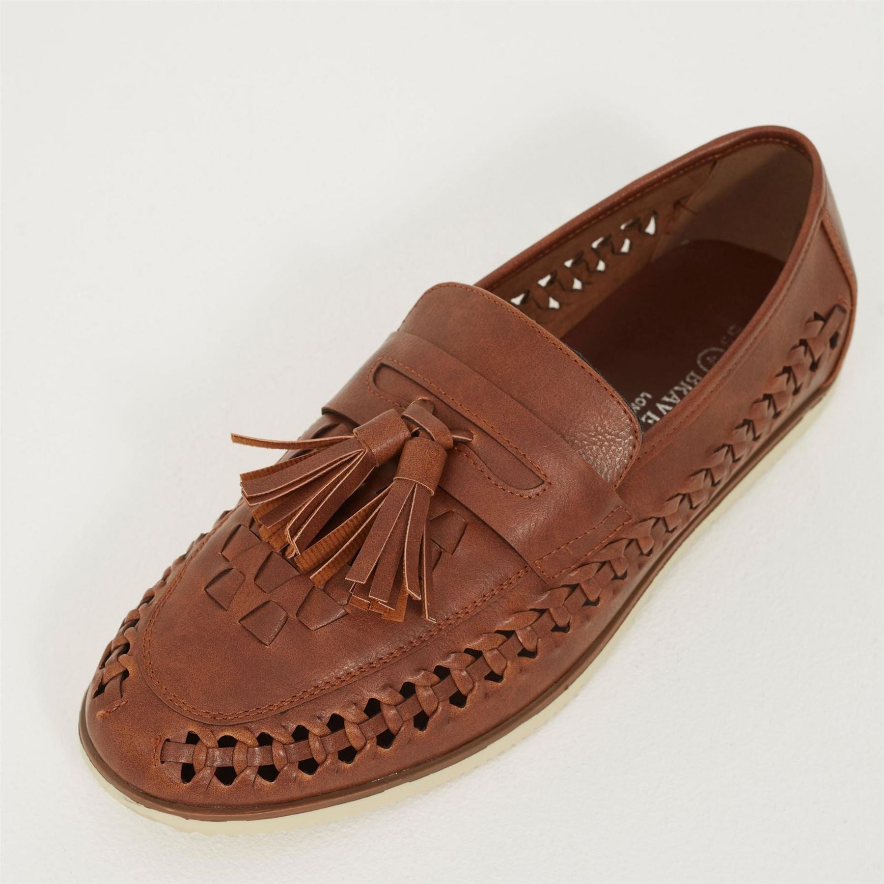 Brave Soul Mens Faux Leather Woven Loafer
