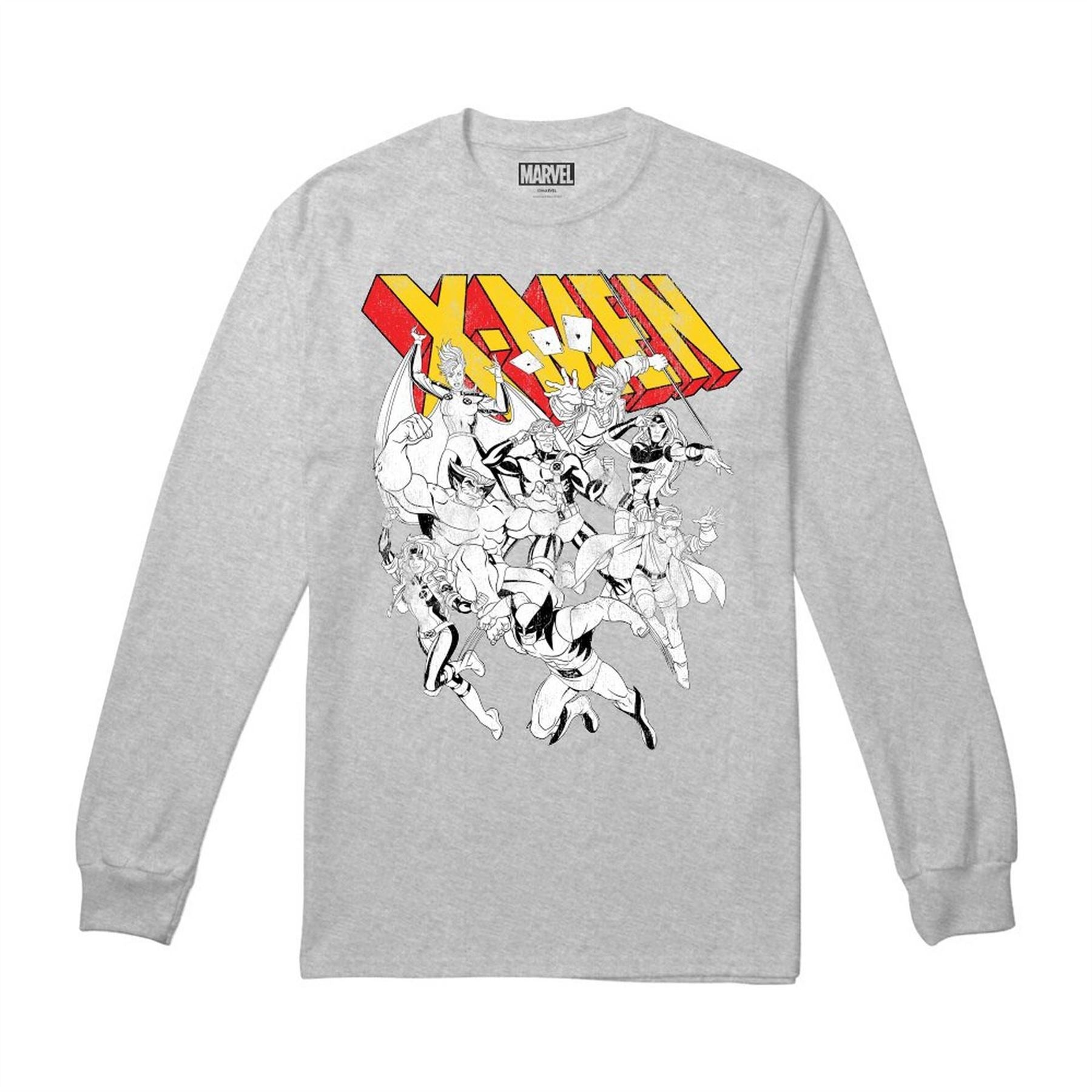 Marvel Comics DC Super Heroes Graphic Crew Neck Long Sleeve T-Shirt