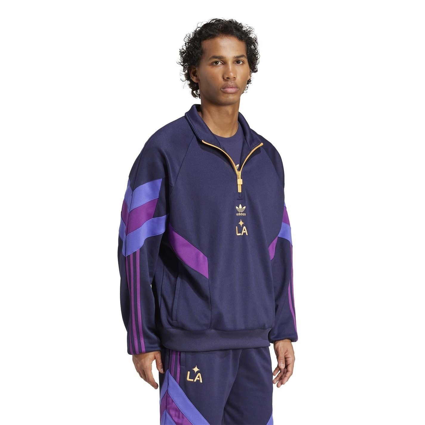 adidas Mens Galaxy Originals Half Zip Crew Sweatshirt