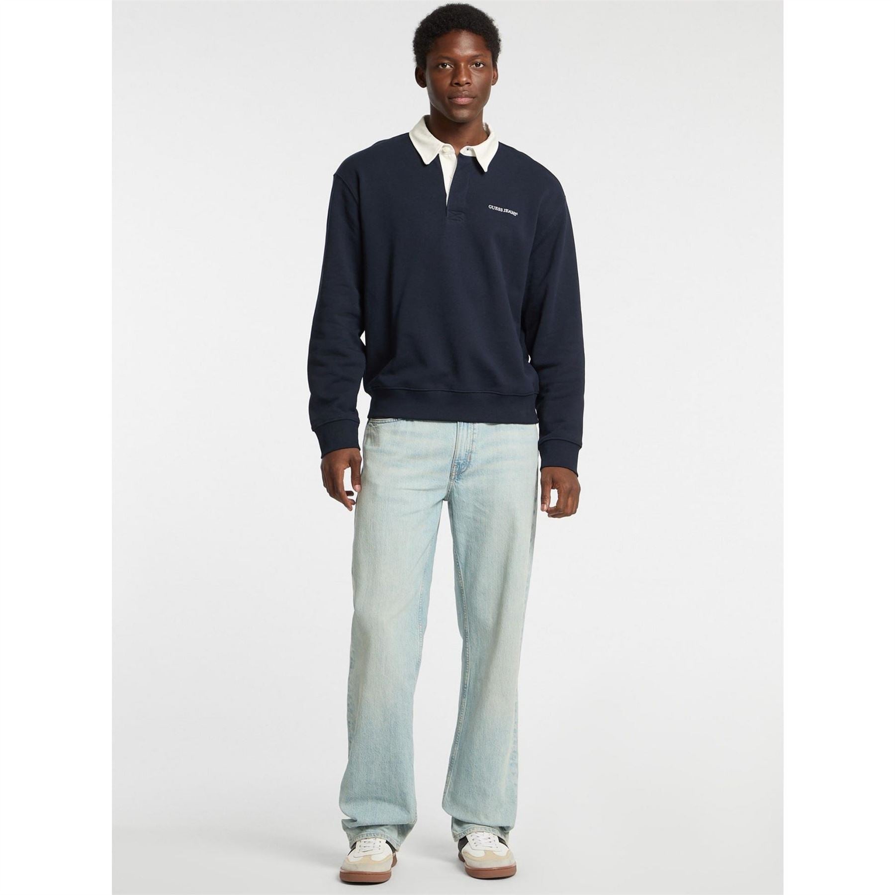 Guess Regular Fit Long Sleeve Rugby T-Shirt