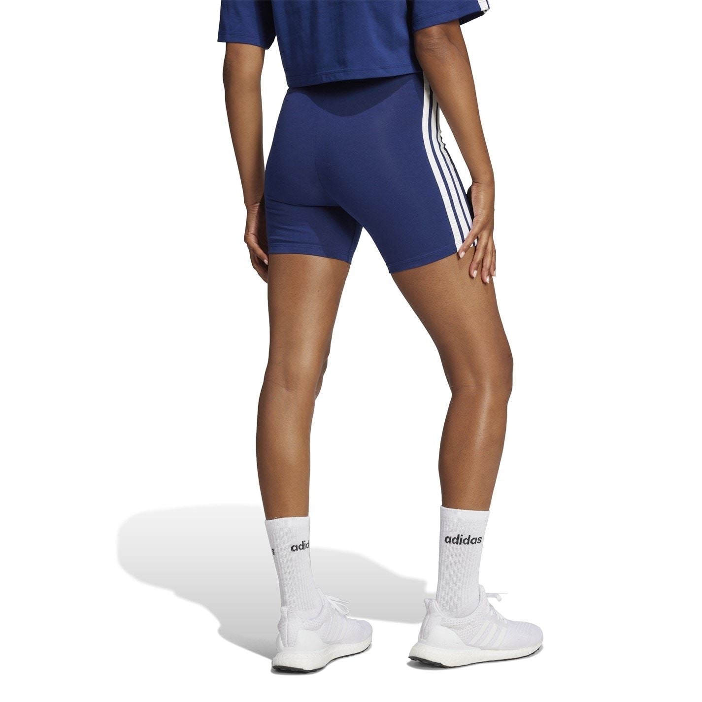 adidas Womens Essentials 3 Stripe Biker Shorts