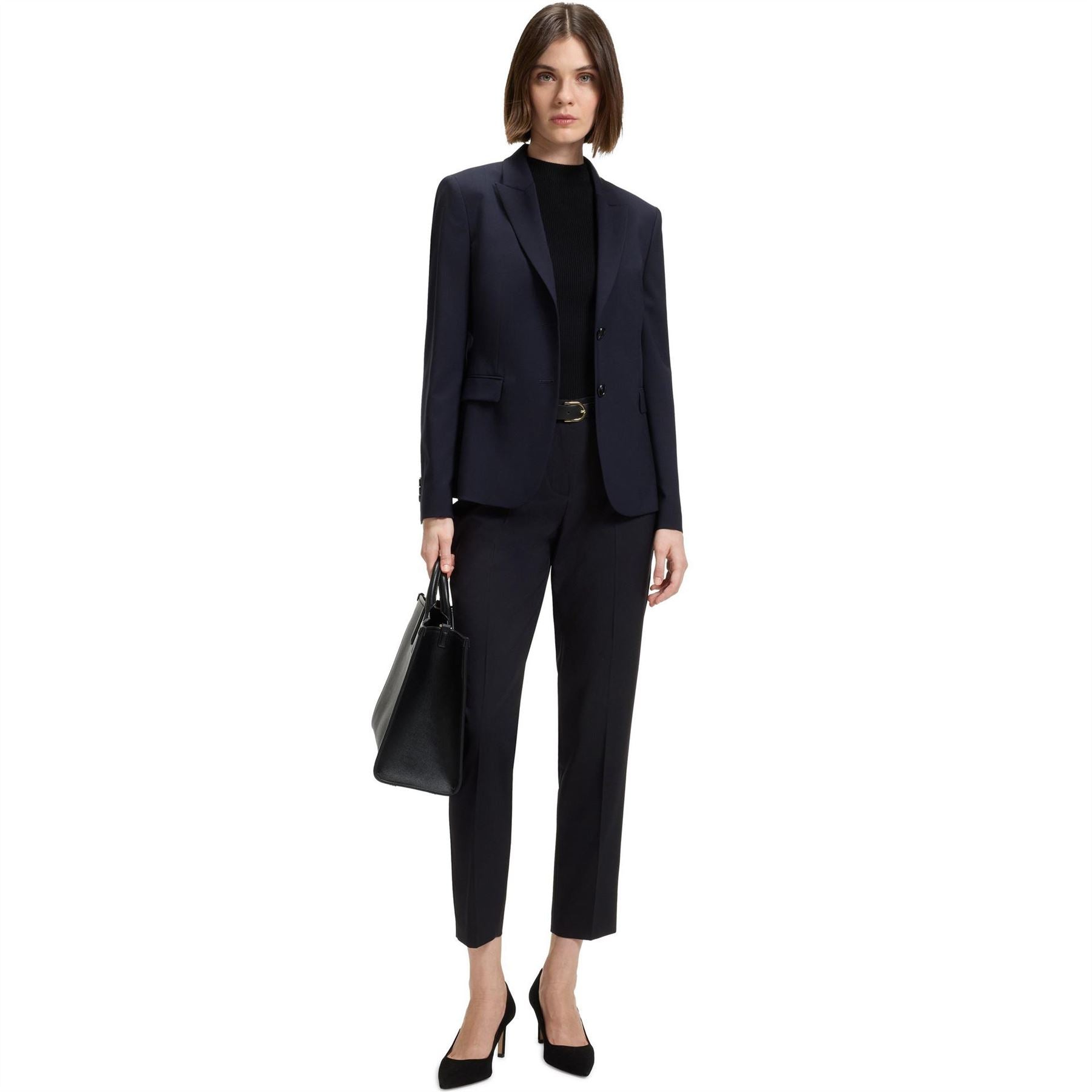 Boss Tilunah Solid Patterned Front Pleat Chinos