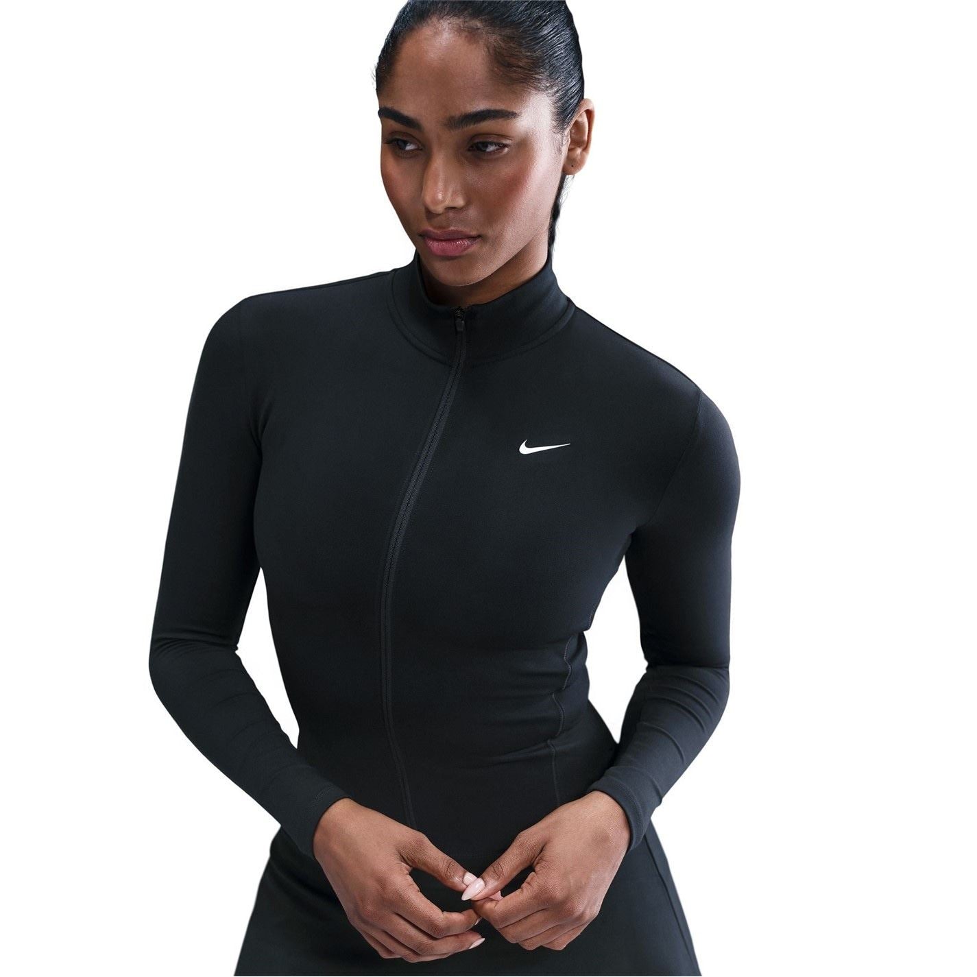 Nike Solid Patterned Full Zipper Track Jacket