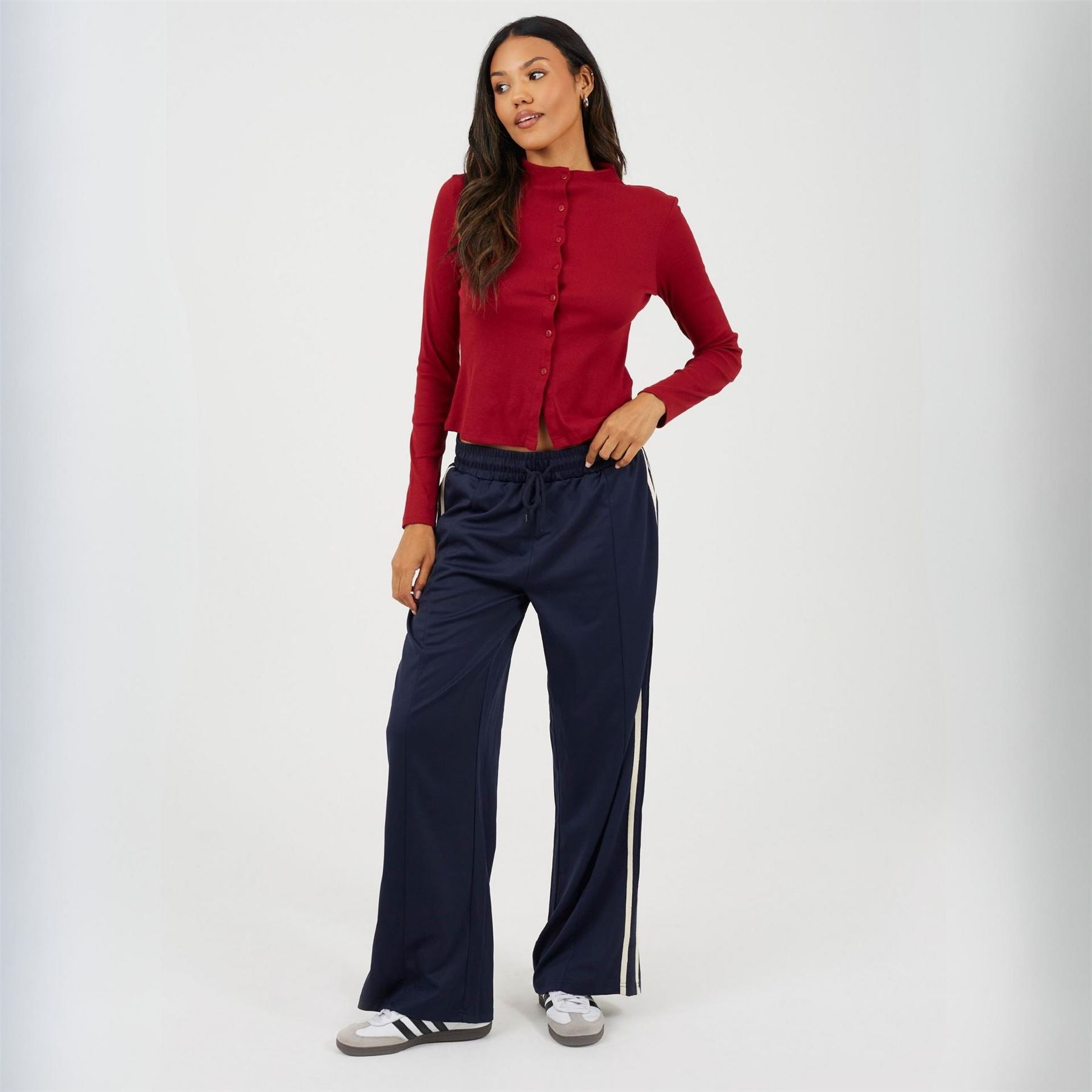 Brave Soul Womens Long Sleeve Button Through Top