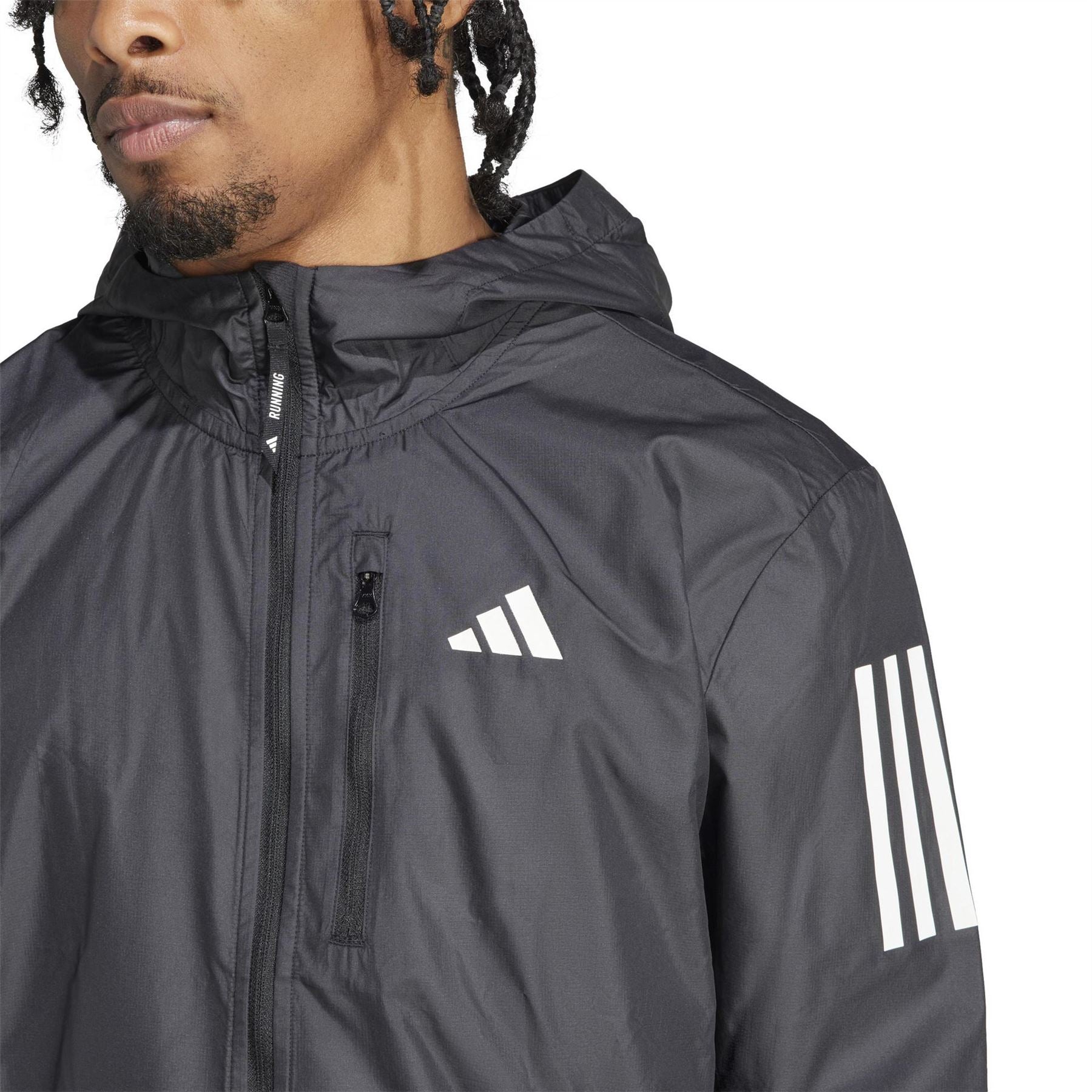 adidas Own The Run Wind Resistant Reflective Long Sleeve Performance Running Jacket