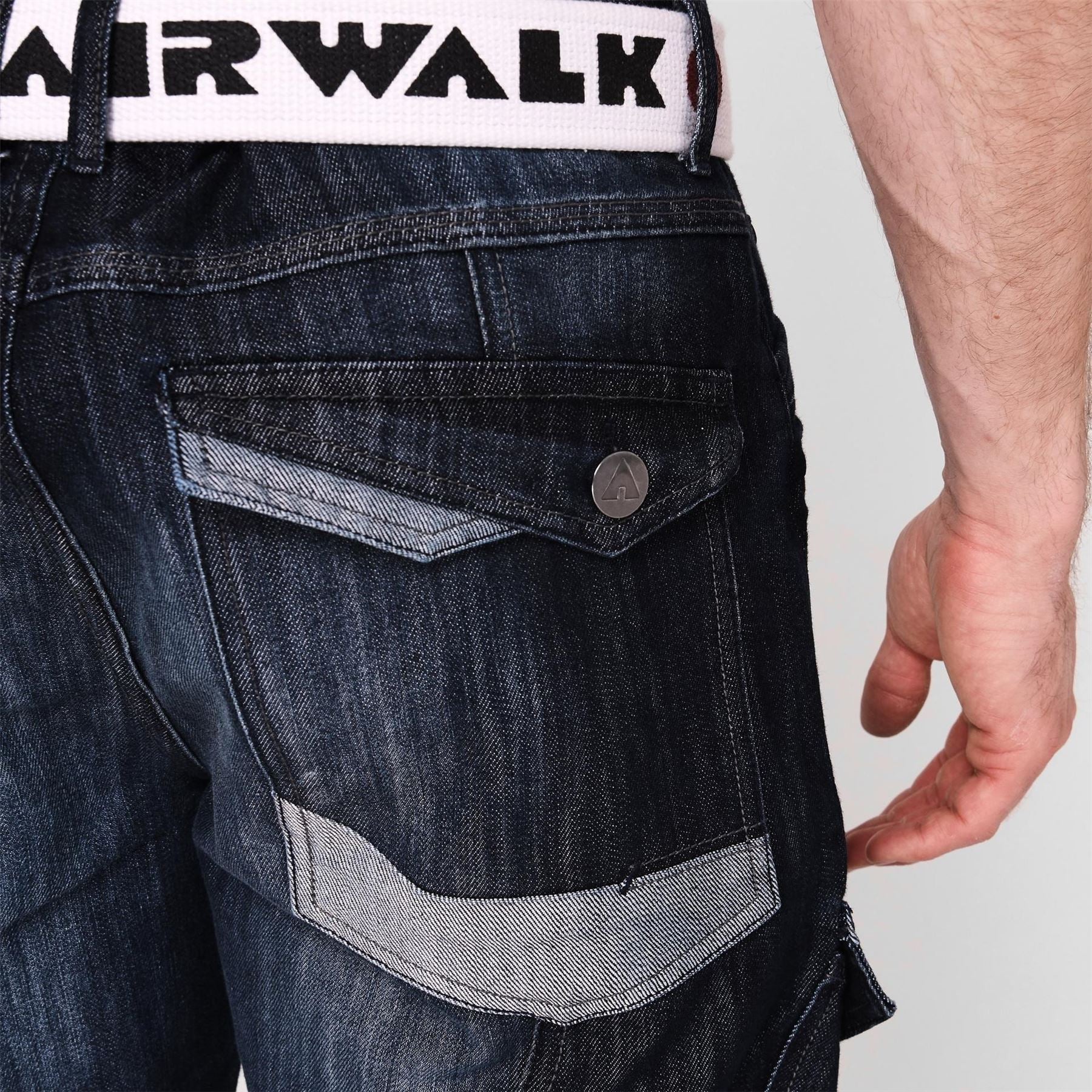 Airwalk Mens Belted Cargo Jeans