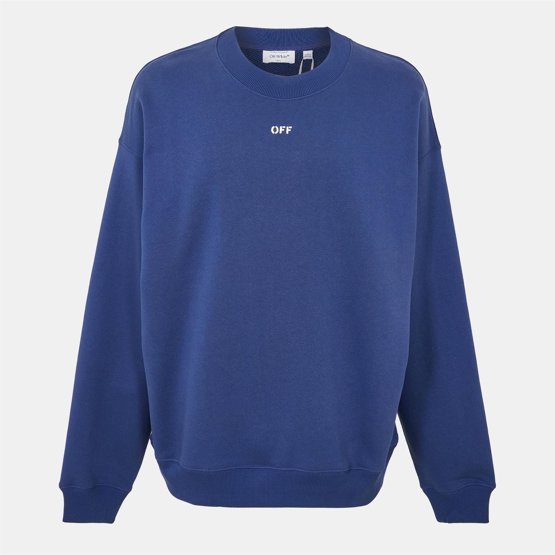 Off White Crew Neck Long Sleeve Regular Fit Sweatshirt