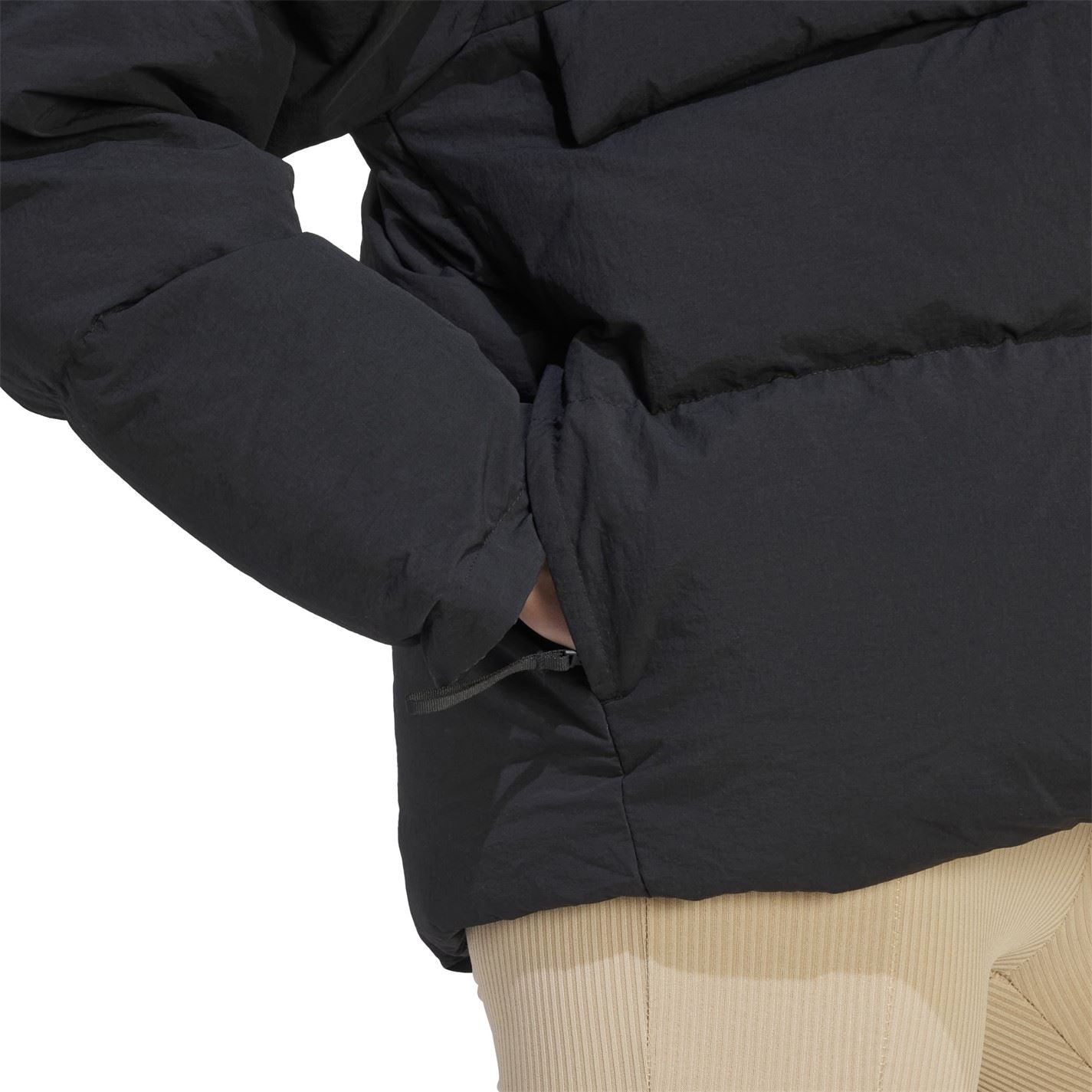 adidas Solid Patterned High Neck Snap Button Down Jacket